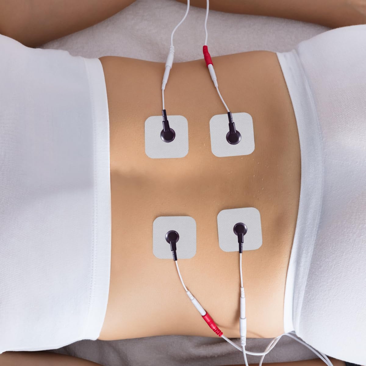 BESPORTBLE 20 Pack 5x5cm Reusable TENS Unit Electrode Pads - Self Adhesive Electrotherapy Pads Compatible with BEURER & Most TENS Devices - Perfect for Pain Relief, Muscle Recovery & Massage Therapy at Home or Clinic (White)