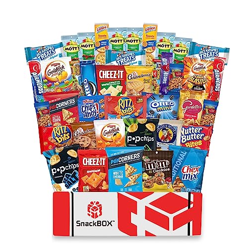 SnackBOX Variety Pack - 40 Count Care Package with Candy, Cookies & Chips | Perfect for Back to School, College Students, Office, Military Gifts & Birthday Treats | Great for Guys, Girls, Adults, Kids & Grandkids | Ideal for Finals, Parties & Care Packages
