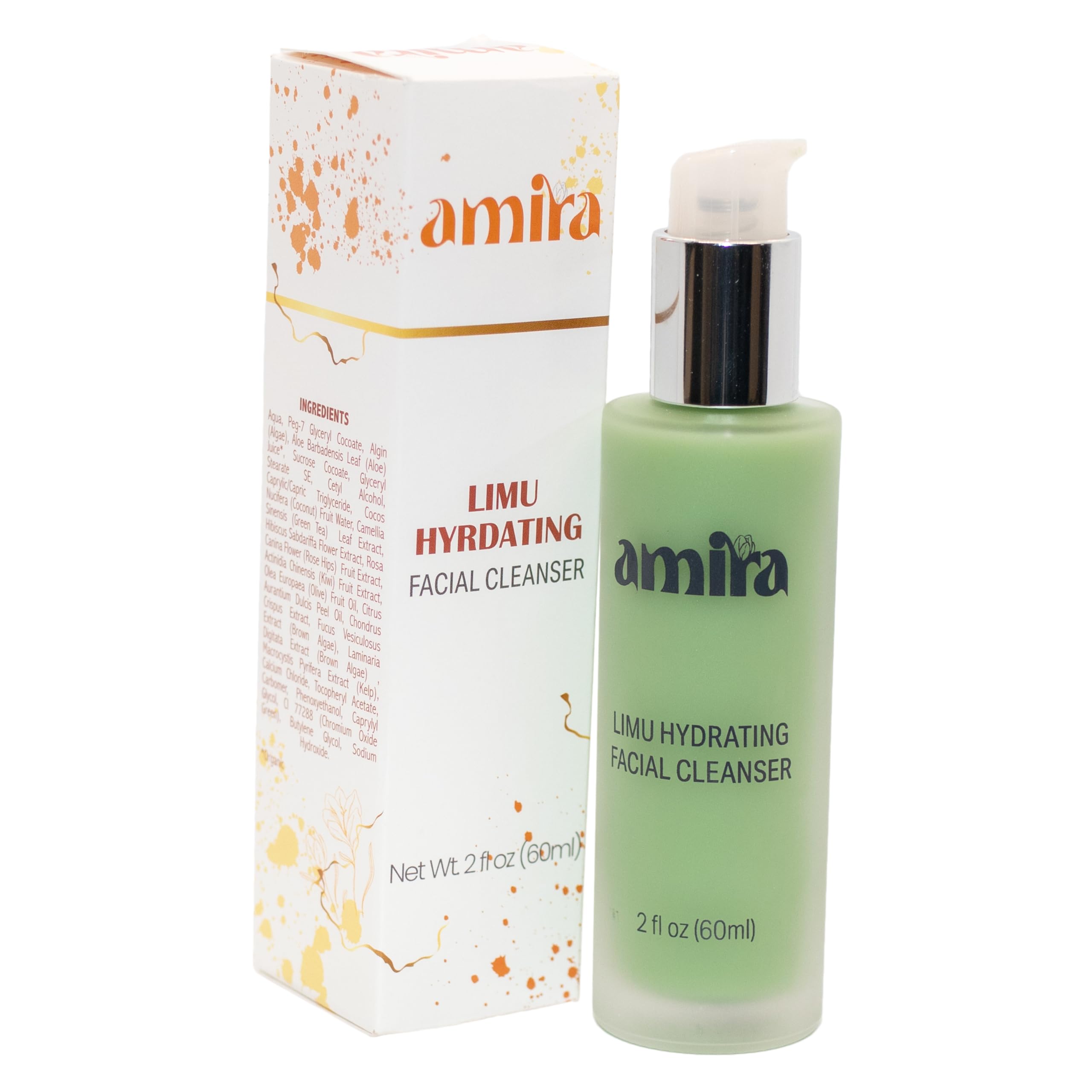 Amira Limu Hydrating Facial Cleanser for Dry & Sensitive Skin | Clean Beauty Gentle Foaming Face Wash | Perfect for Morning & Night Skincare Routine
