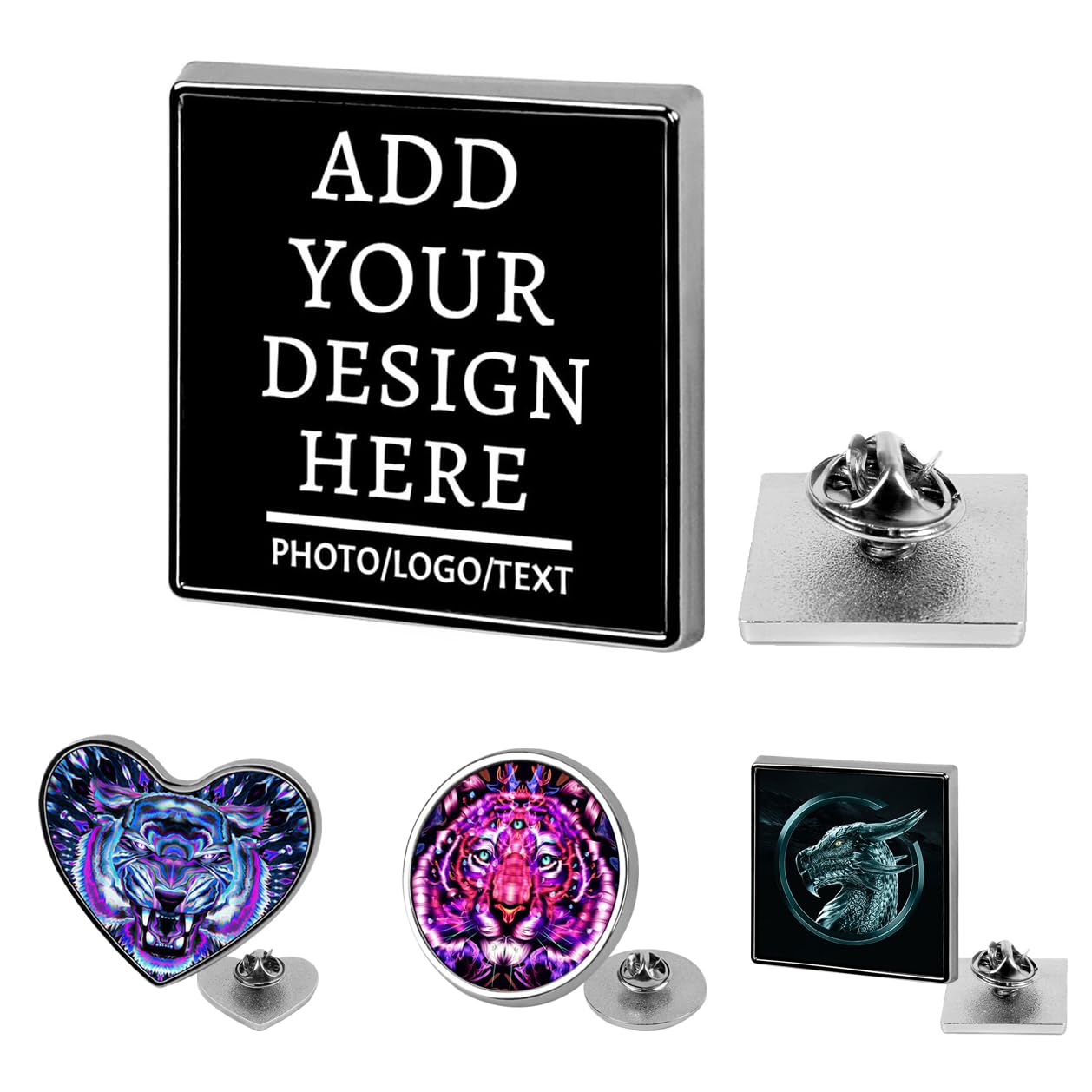 Custom Lapel Pins Bulk - Personalized Photo, Logo & Text Pins - Aluminum Alloy Buttons for Shirts, Jackets - Business, Wedding, Promotional Events - Perfect for Gifts, Team Branding & Souvenirs