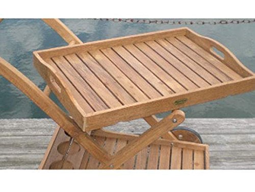 TTC Teak Tray Cart - Portable Serving for Home & Outdoor