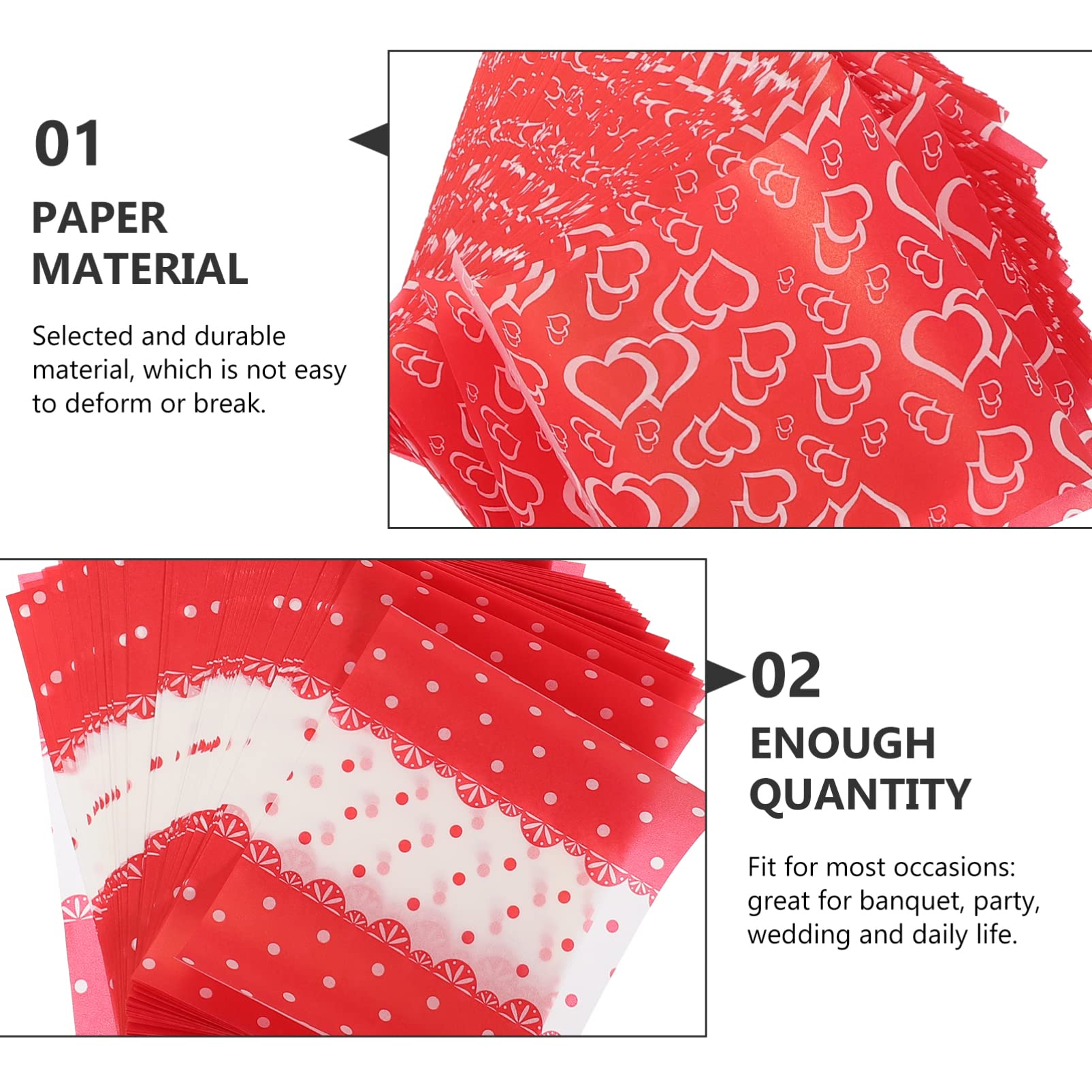 300pcs Heart-Shaped Candy Wrappers - Twistable Caramel Paper for Homemade Sweets, Lollipops, Nougat & Chocolate Packaging | Perfect for Weddings, Parties & DIY Candy Gifts
