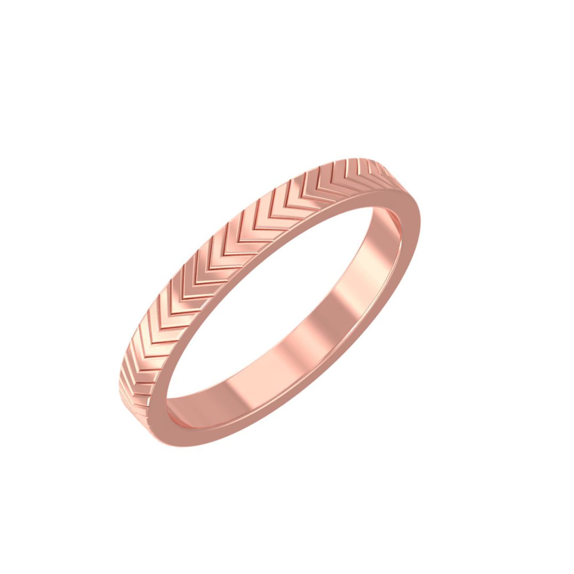 925 Sterling Silver Rose Gold V-Pattern Ring for Women - Elegant Gift for Mom, Sister & Daughter - Valentine's Day Present - Perfect for Date Nights & Special Occasions