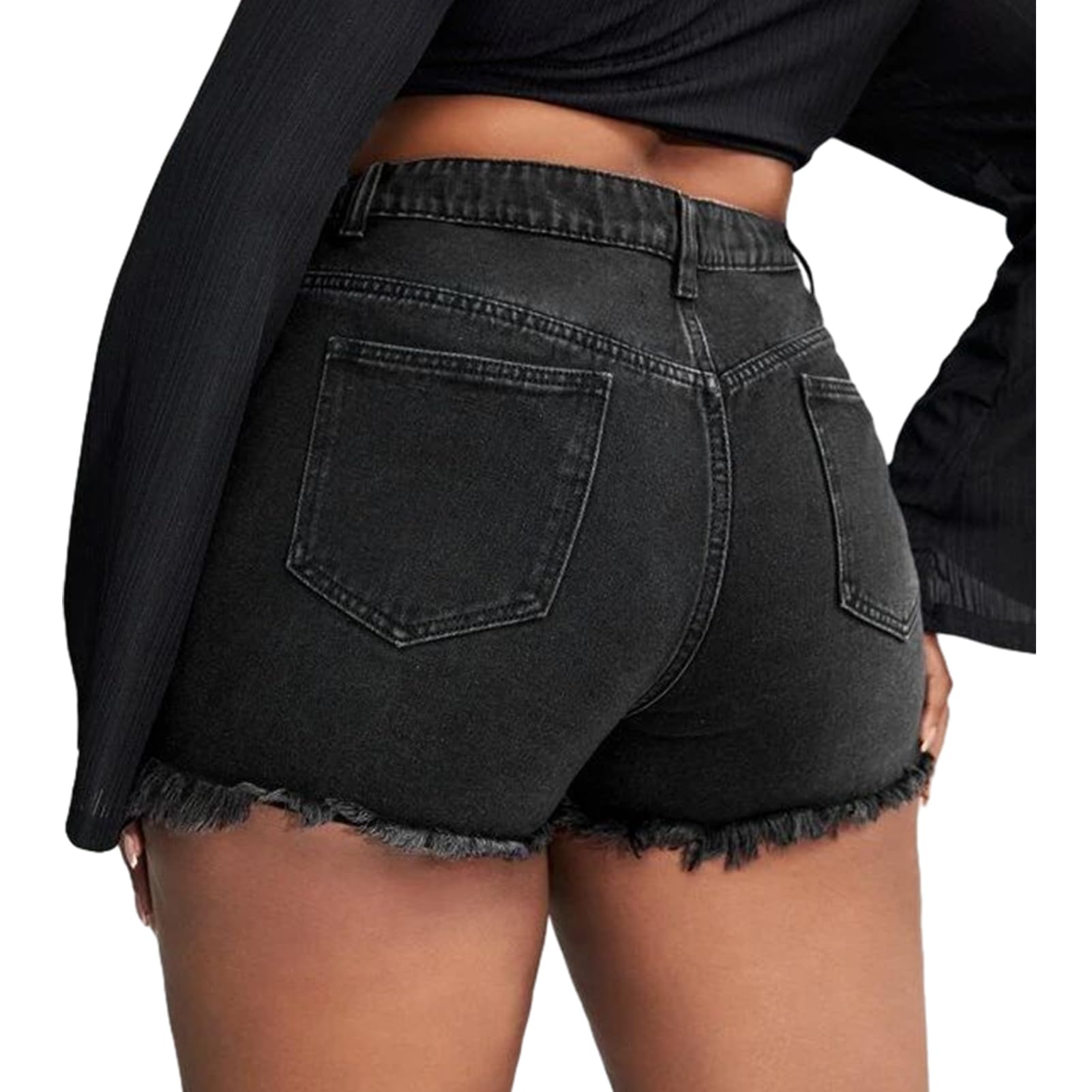 GAGELE Women's Plus Size High Waisted Stretch Denim Shorts - Comfortable Summer Jean Shorts for Casual Wear, Beach Outings & Vacation