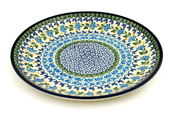 10-Piece Blue Fan Flower Dinner Plate Set - Elegant Porcelain Plates for Dining, Parties & Home Decor - Dishwasher & Microwave Safe