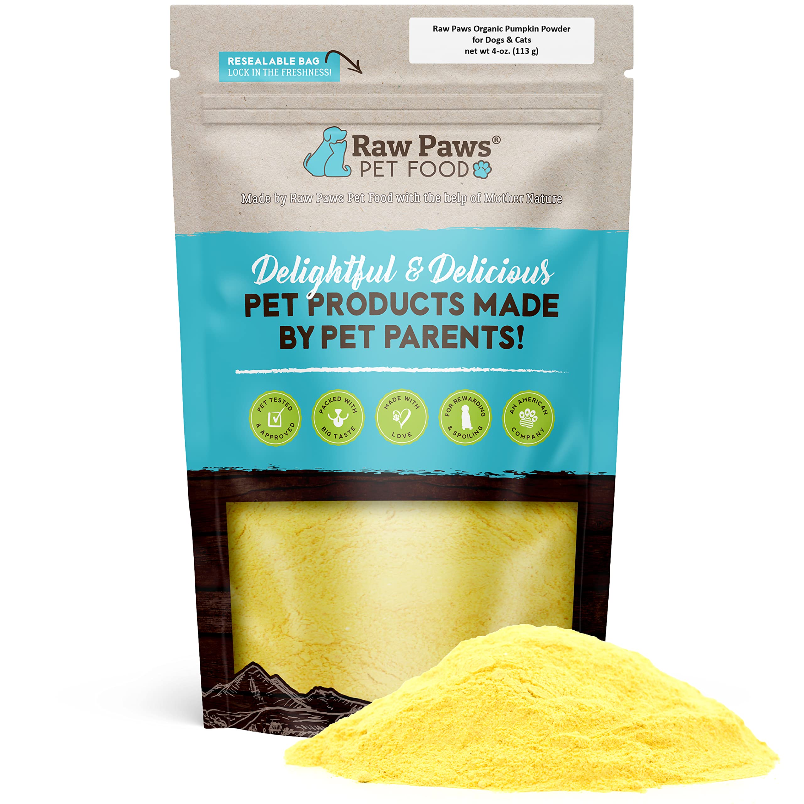 Organic Pumpkin Powder for Cats & Dogs - 4oz | Digestive Health Support for Diarrhea & Constipation | High Fiber Supplement for Healthy Stool | Perfect for Mixing in Pet Food or Treats