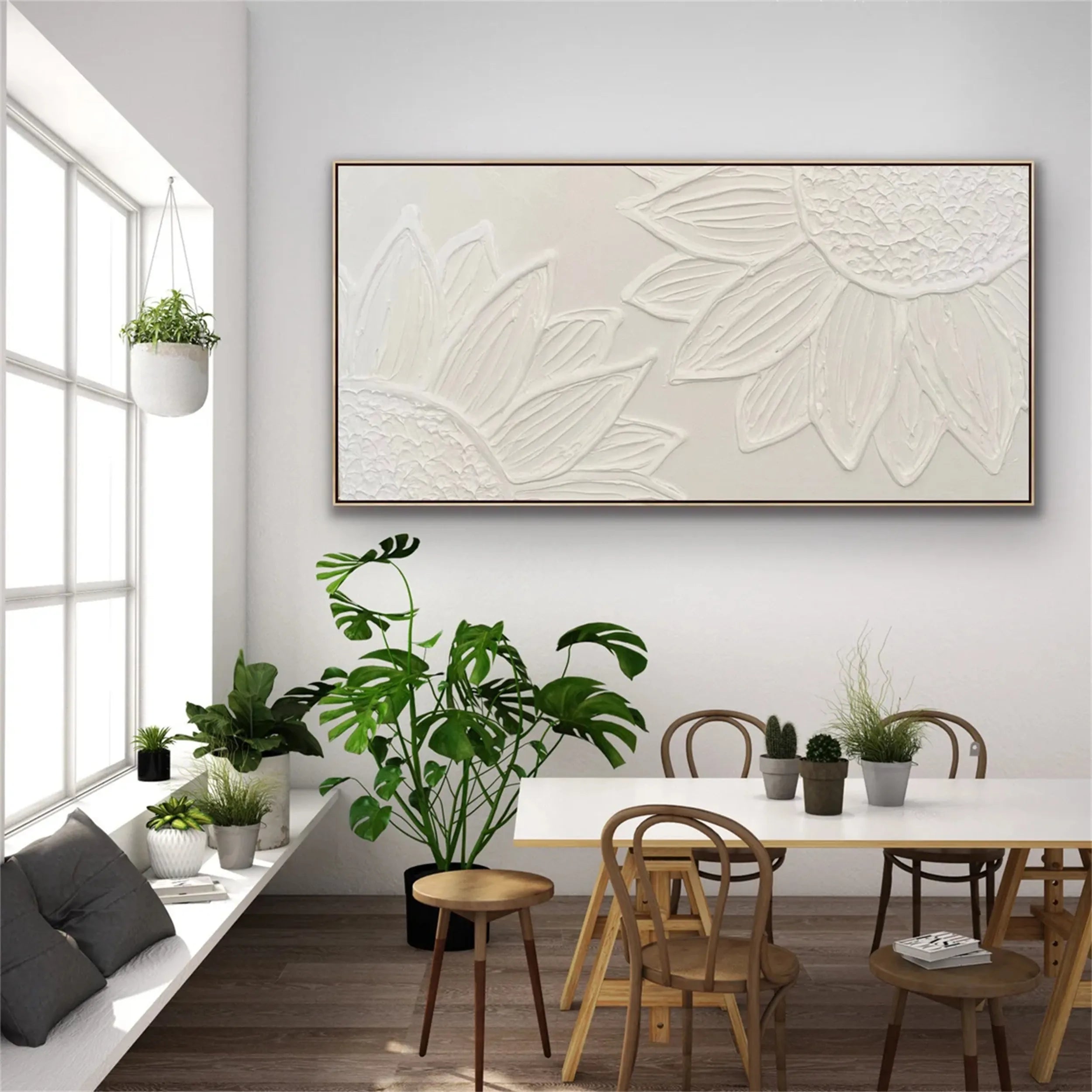 Flower and Tree Painting #FT073 - Handmade Canvas Wall Art for Home & Office Decor - Perfect for Living Room, Bedroom, or Gift