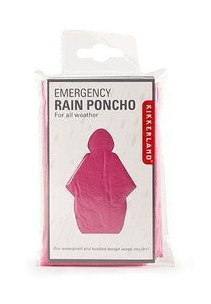 Kikkerland Emergency Rain Poncho - Waterproof Reusable Hooded Raincoat for Outdoor Activities, Camping, Hiking & Travel