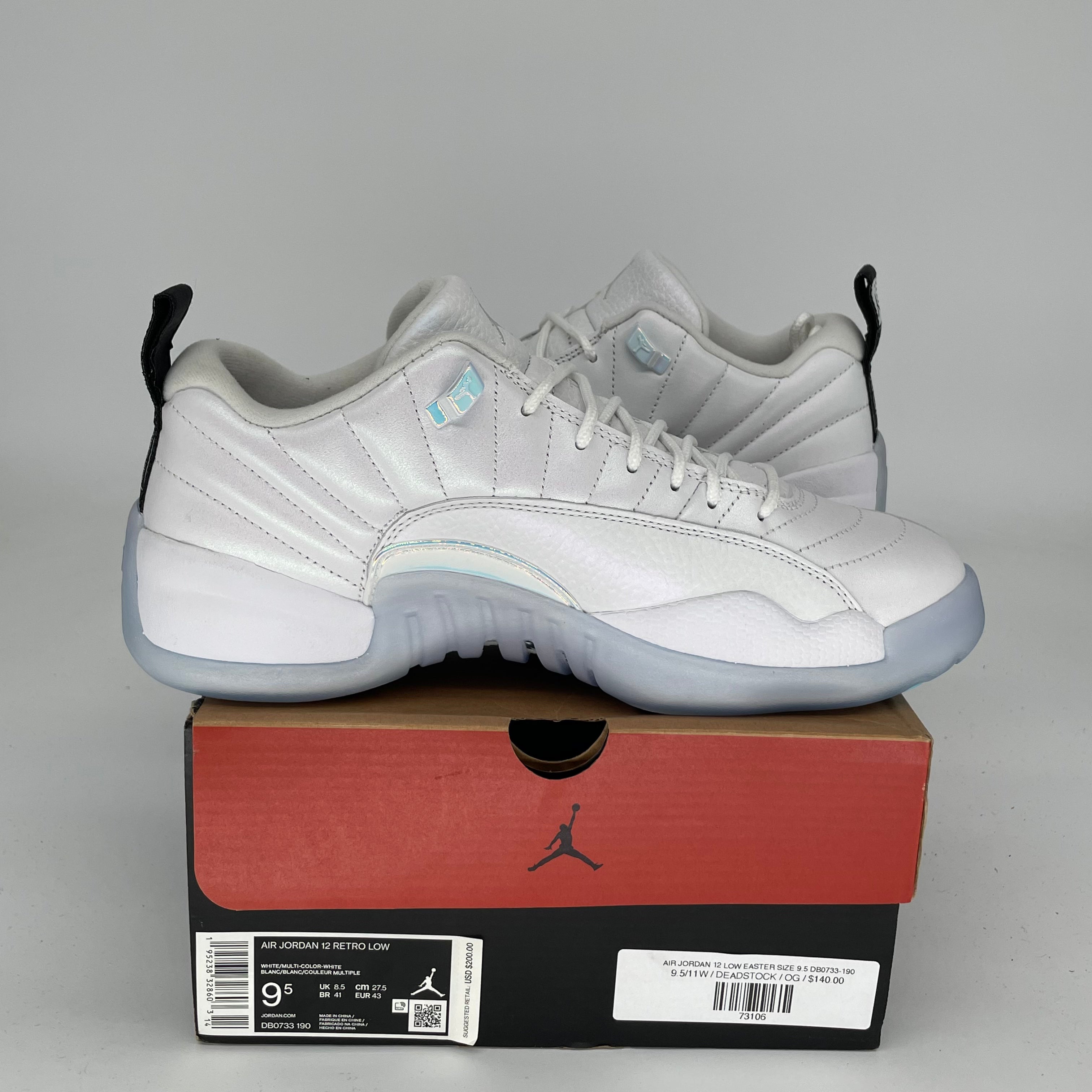 Air Jordan 12 Low Easter Basketball Shoes - Men's Size 9.5 (DB0733-190) - Perfect for Easter Games & Casual Streetwear Style