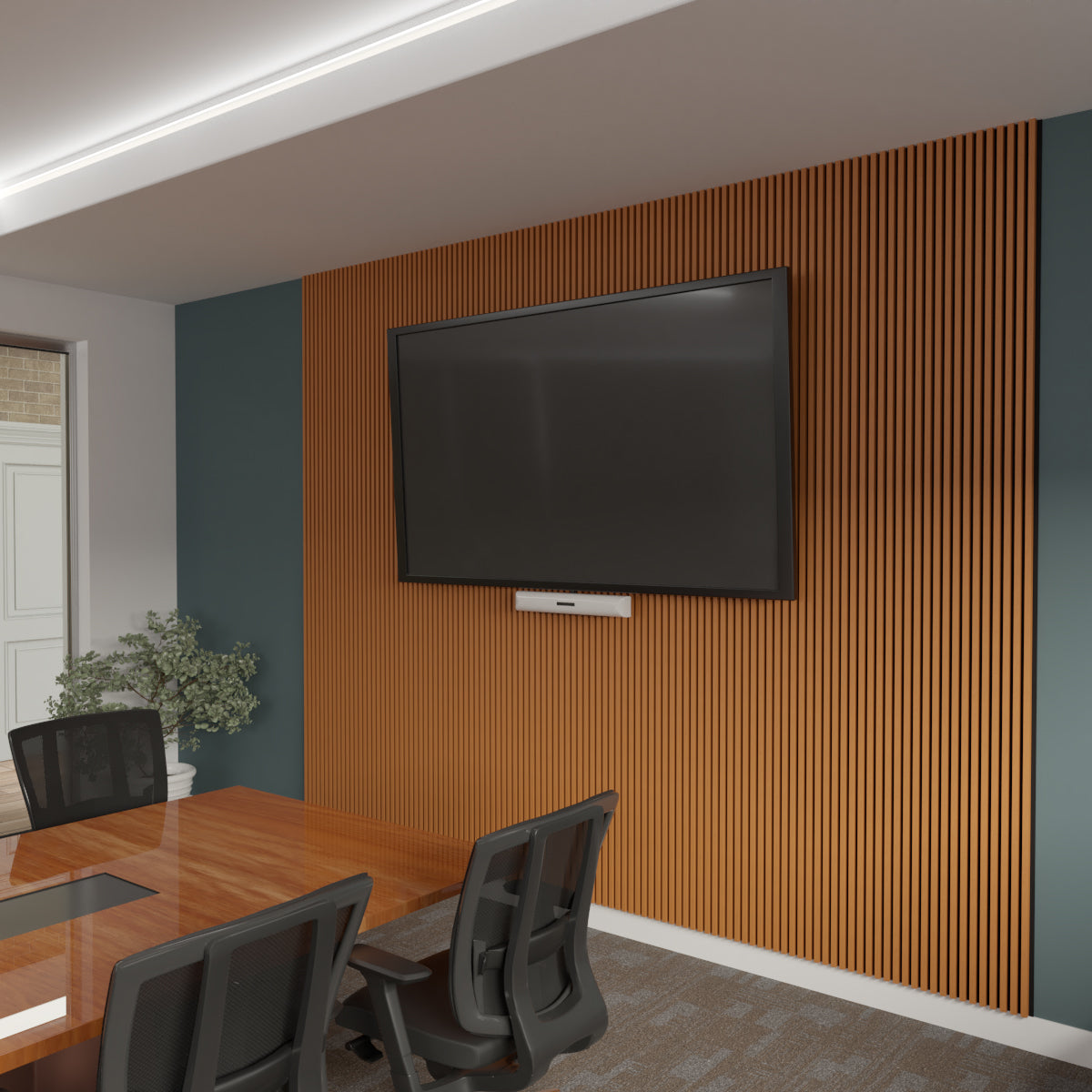 Acoustic Slat Wood Wall Panel - Natural Wood Soundproofing Panels for Home & Office - Traditional Slat Design for Modern & Rustic Interiors - Perfect for Living Rooms, Bedrooms, and Conference Rooms