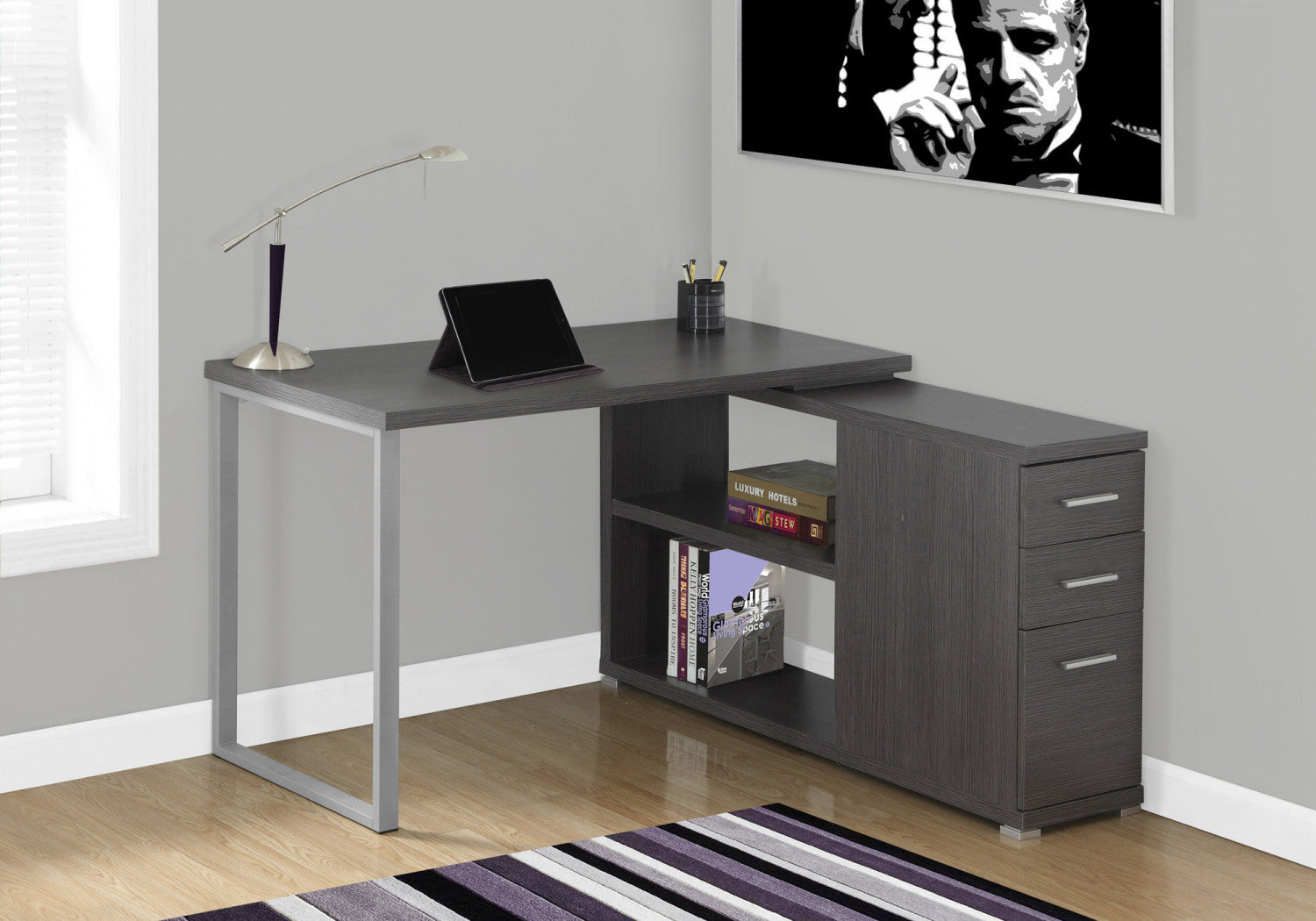 Kivo Desk - Adjustable Standing Desk in Grey | Ergonomic Home & Office Workspace Solution for Productivity & Comfort