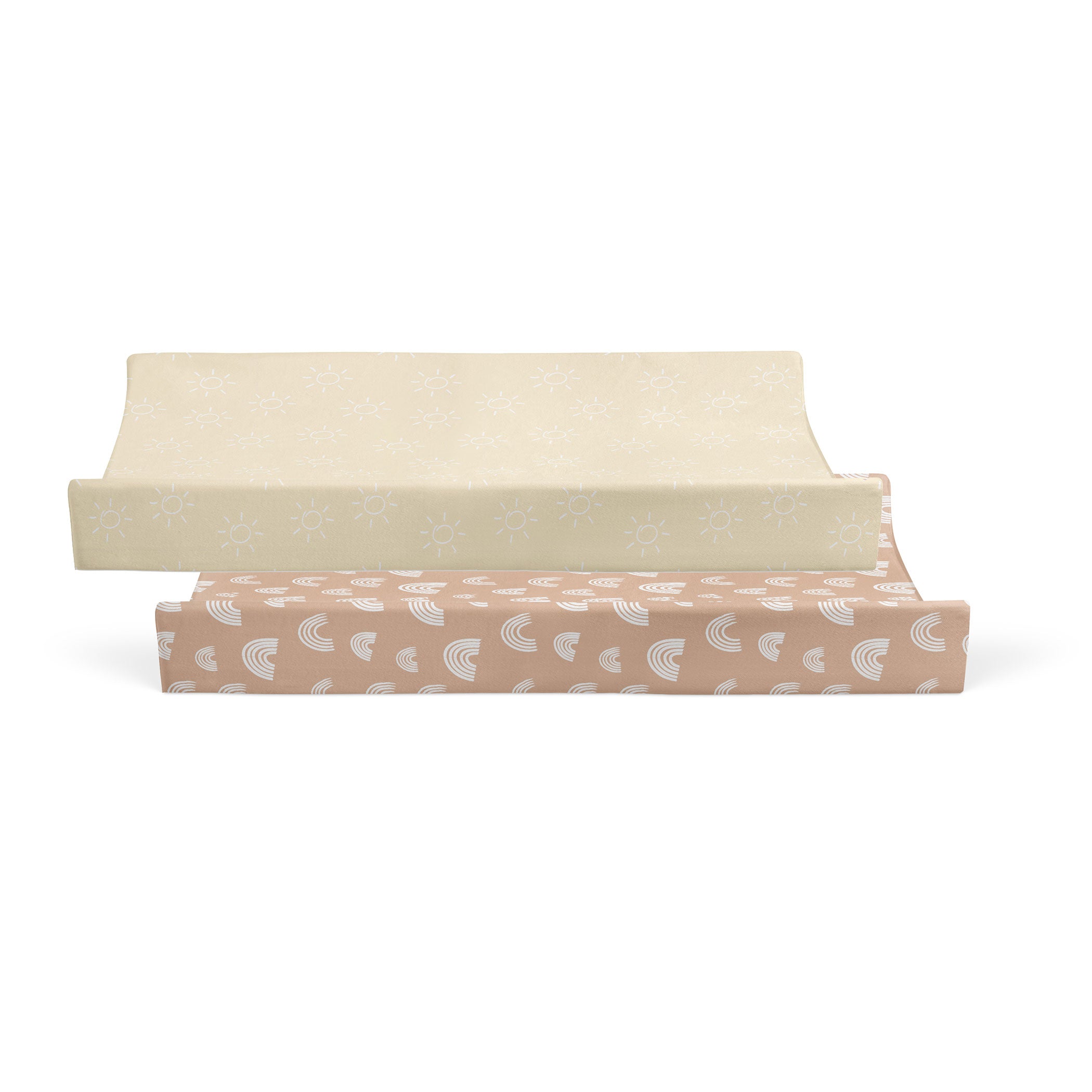 Nordic 2-Pack Waterproof Changing Pad Covers - Soft Vanilla & Latte Colors - Perfect for Baby Nursery, Diaper Changing Station & Travel