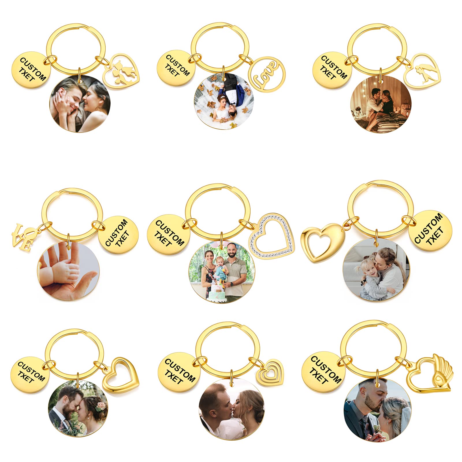 Custom Photo Keychain - Personalized Couple Keyring for Boyfriend, Husband & Wedding - Unique Anniversary & Birthday Gifts for Women - Perfect for Valentine's Day, Christmas & Special Occasions