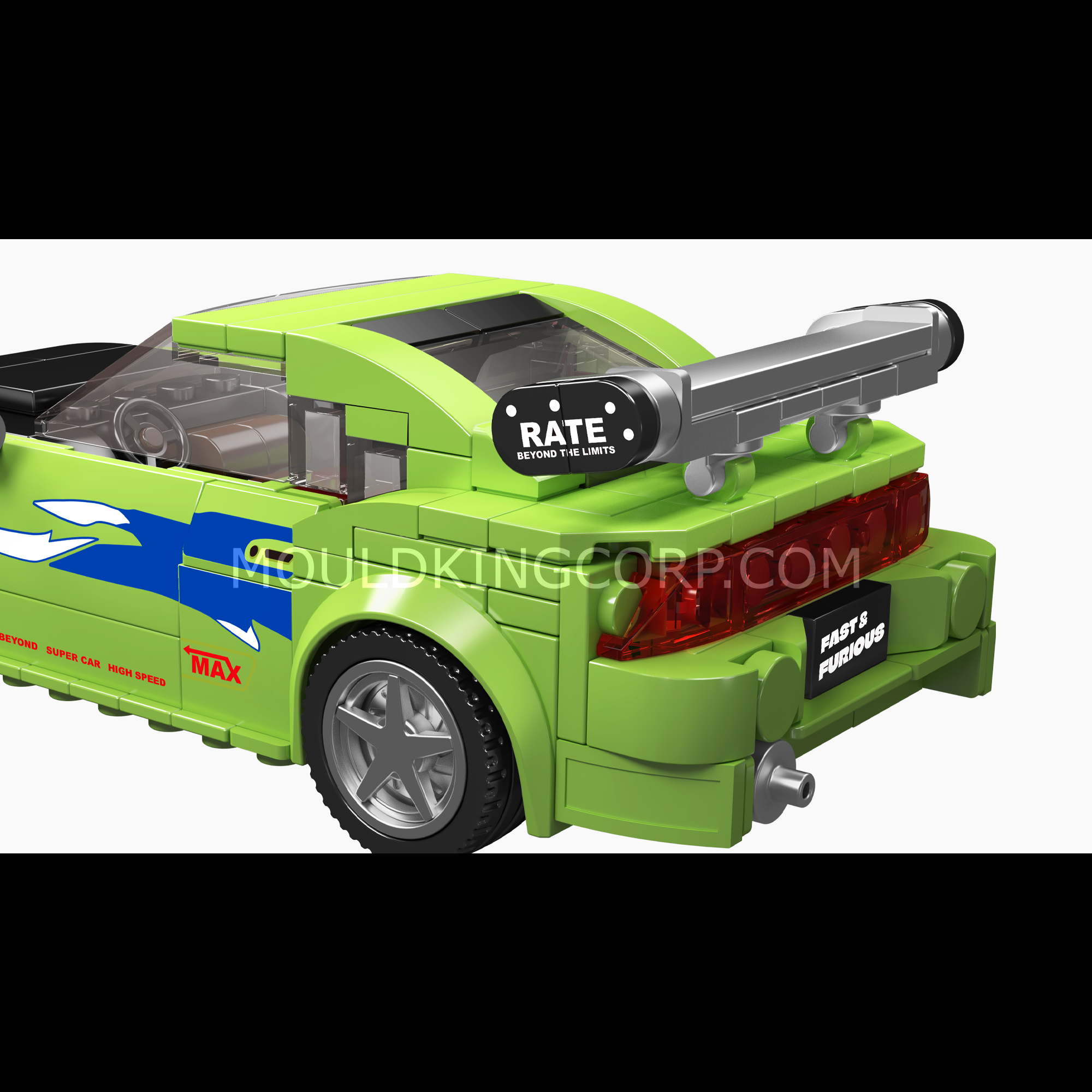 Mould King 27033S Eclipse GS Green Model Car Building Set - 390 PCS DIY Construction Toy for Adults & Kids - Perfect for STEM Learning, Birthday Gifts & Collectors Display