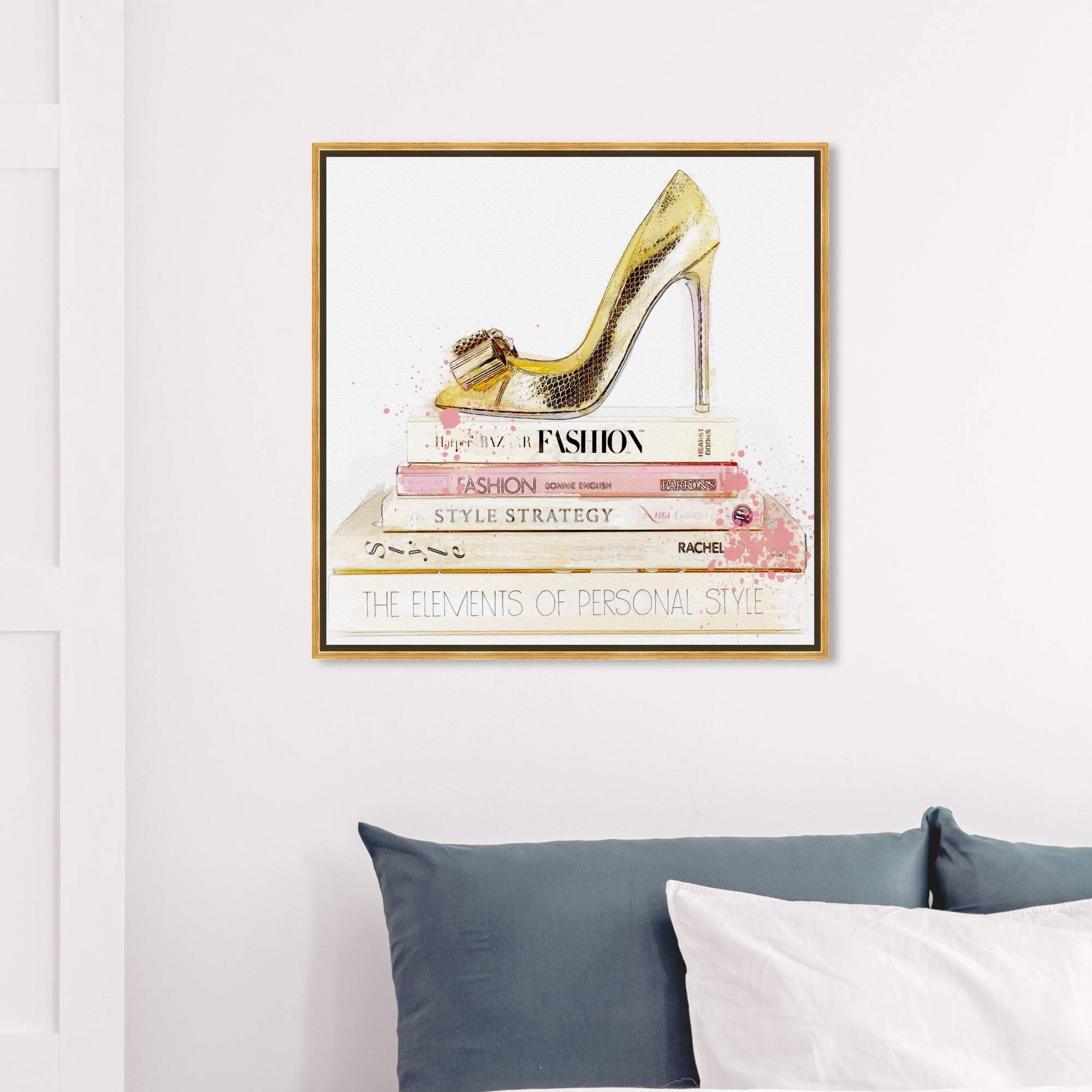Oliver Gal Artist Co. Fashion & Glam Wall Art - 30x30 Inch Gold & White Framed Canvas Print - Perfect for Bedroom, Living Room & Office Décor