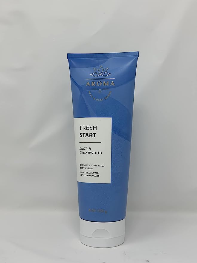 BBW SAGE & CEDARWOOD Hydrating Body Cream with Shea Butter & Hyaluronic Acid - 8oz/226g - Deep Moisturizing for Dry Skin, Perfect for Winter & Nighttime Use