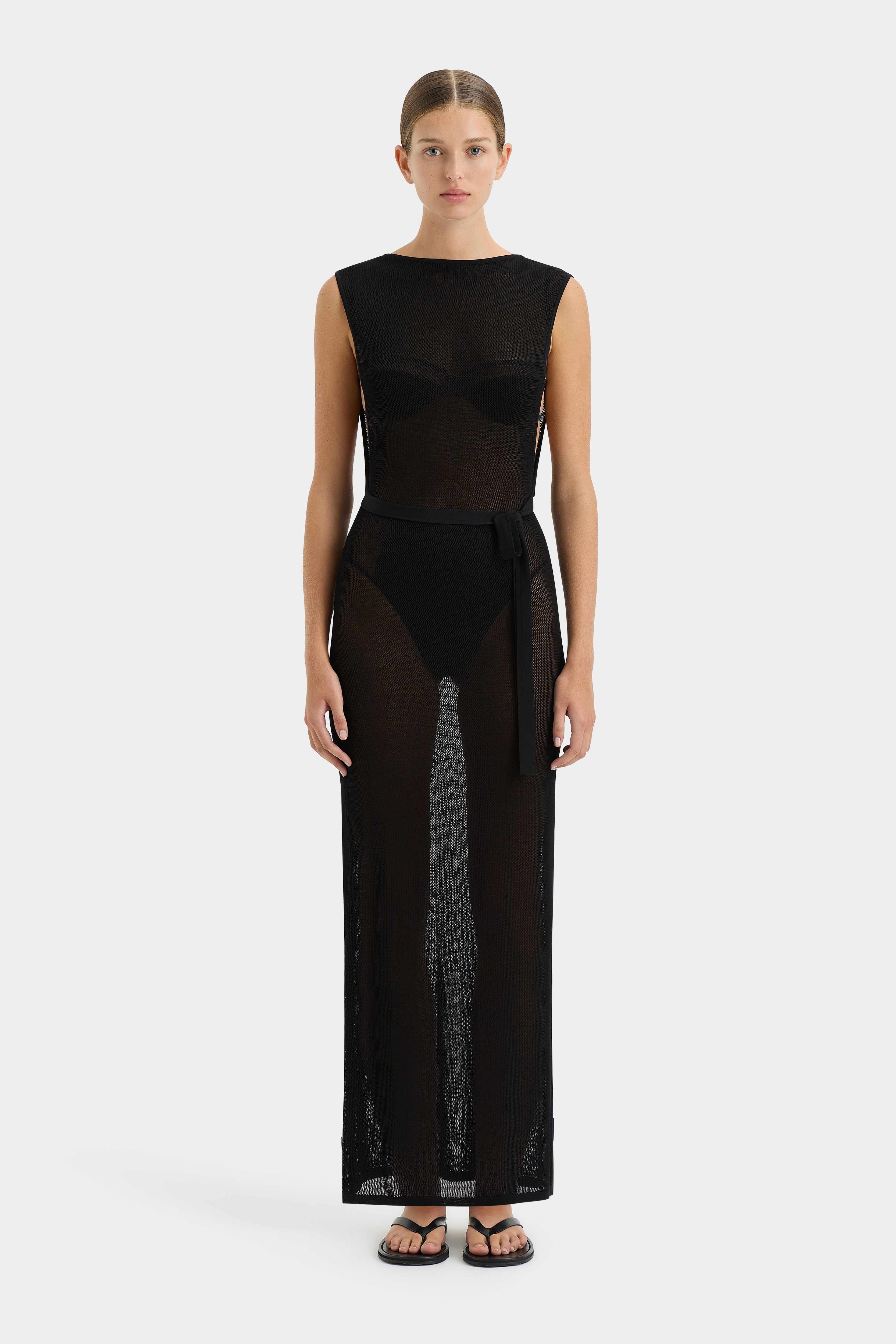 Elegant Coastline Tie Dress for Women - Stylish Summer Flowy Midi Dress with Adjustable Waist Tie - Perfect for Beach Vacations, Date Nights & Casual Outings