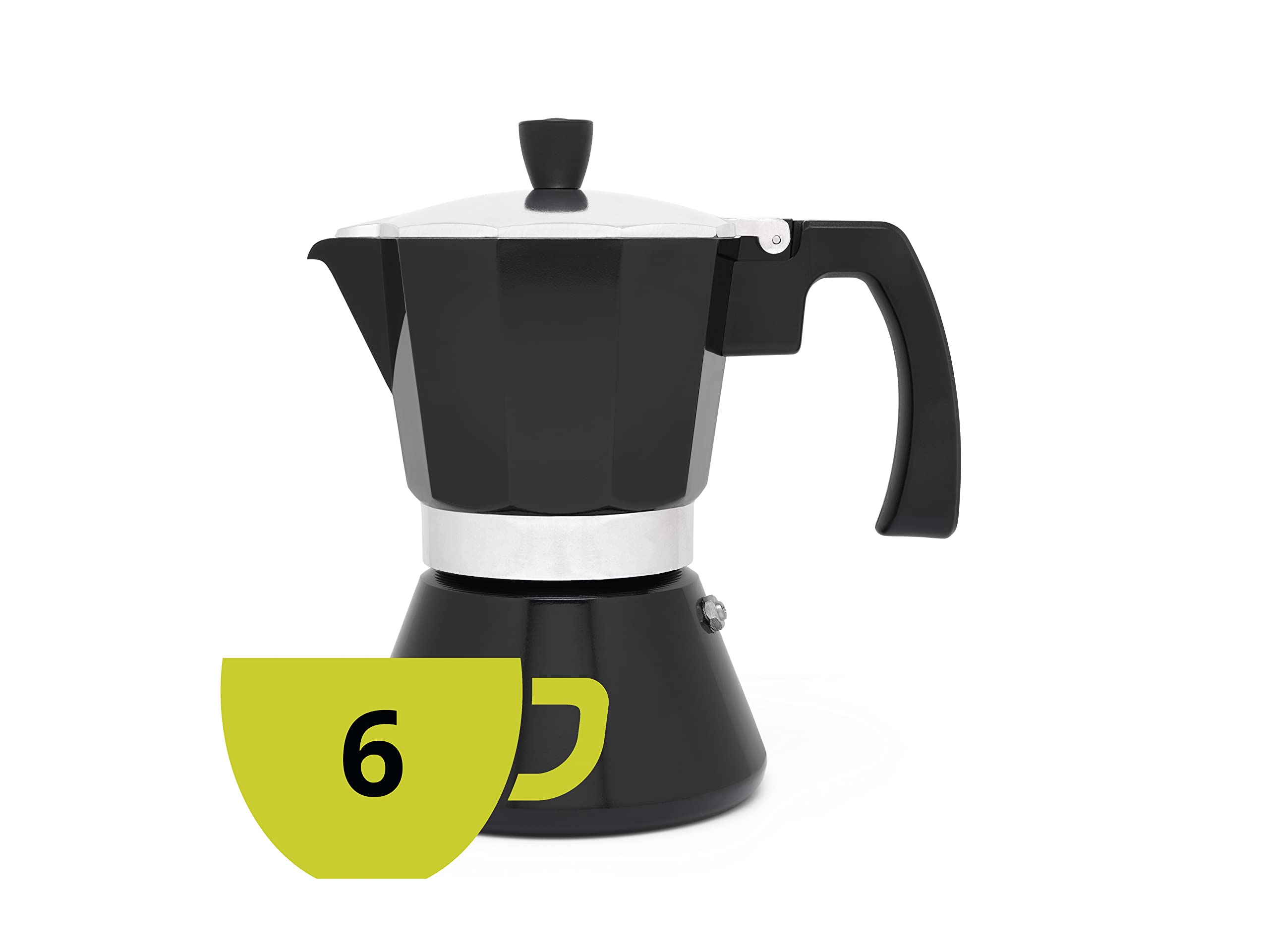 Leopold 6-Cup Espresso Coffee Maker for Induction Stovetops - TIVOLI Model - Perfect for Home & Office Use