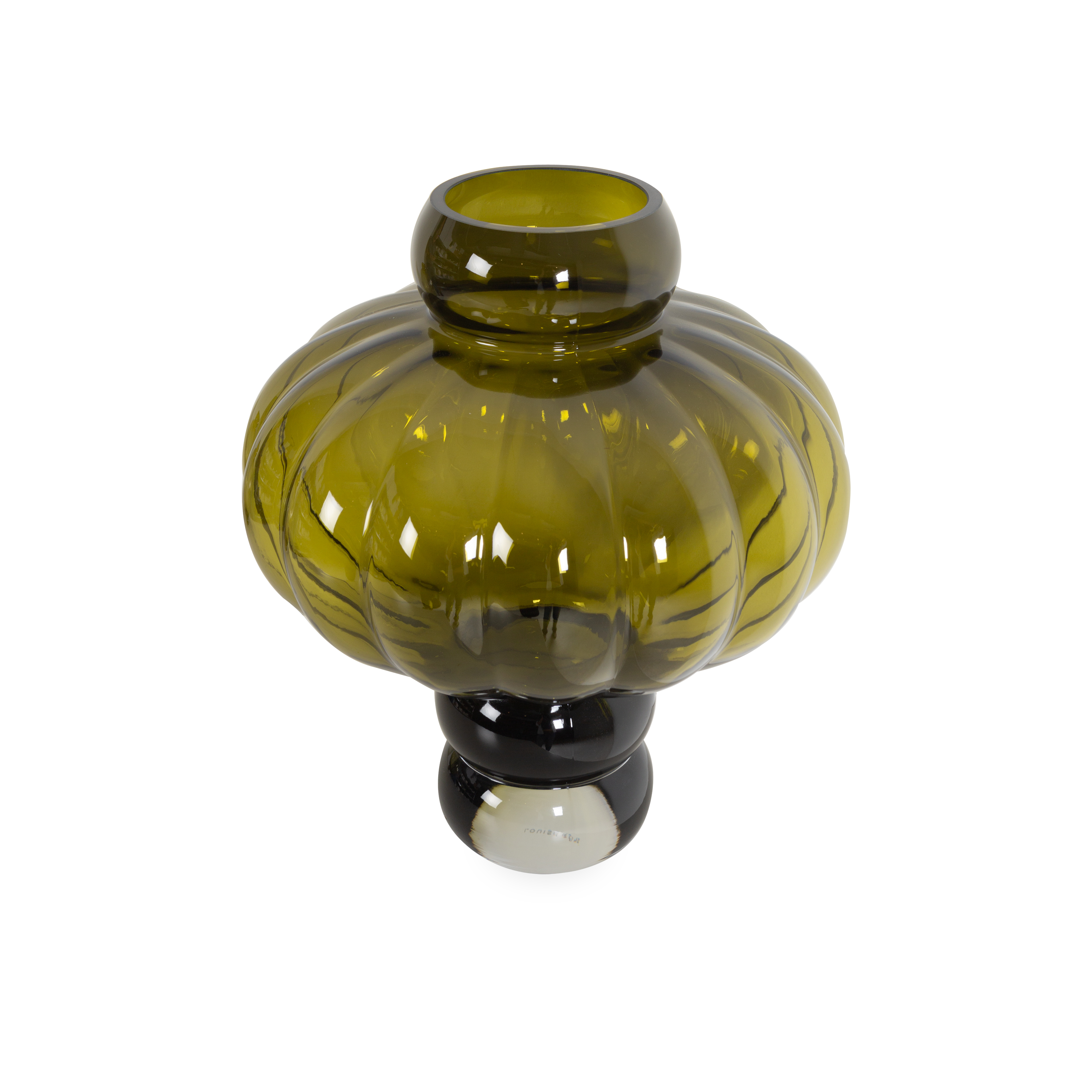 Glass Olive Balloon Vase - Elegant Floral Centerpiece for Weddings, Home Decor & Special Events