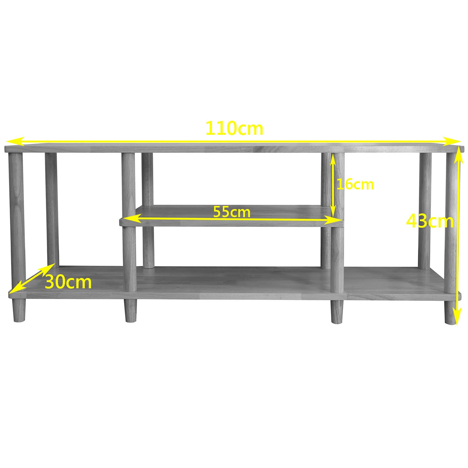 Solid Wood TV Stand for 48 Inch TV - Turn-S-Tube Wide Entertainment Center with Lacquer Finish | Natural Wood TV Cabinet for Living Room, Bedroom & Home Theater Setup