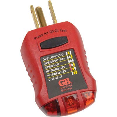 Gardner Bender GFI-3501 GFCI Outlet Tester - 120V AC Electrical Receptacle Tester (5-Pack) for Home, Office & Workshop Safety Inspections