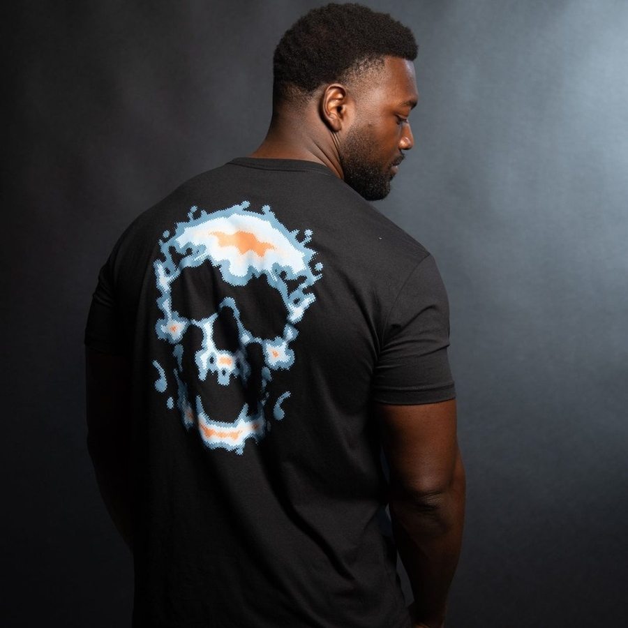 Infrared Skull Graphic T-Shirt for Men - Black Cotton Tee - Perfect for Halloween, Concerts & Streetwear Fashion