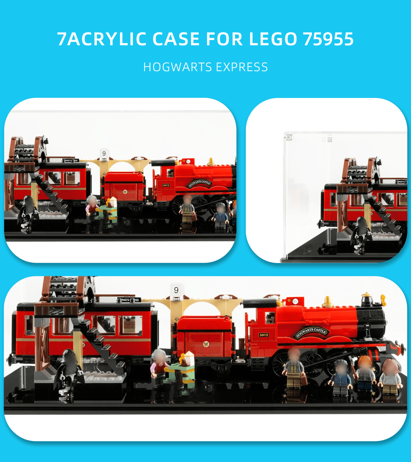 Lego Hogwarts Express 75955 Display Case - Premium Acrylic Showcase for Collectible Train Set - Perfect for Home Decor, Office Display & Gift for Harry Potter Fans