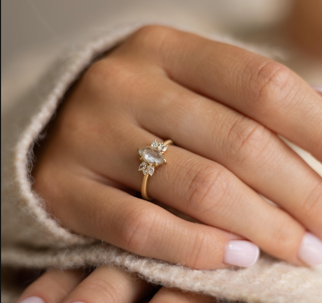 Meghan Cluster Ring - Elegant Sterling Silver & Cubic Zirconia Wedding Band for Women | Perfect for Engagement, Anniversary & Special Occasions