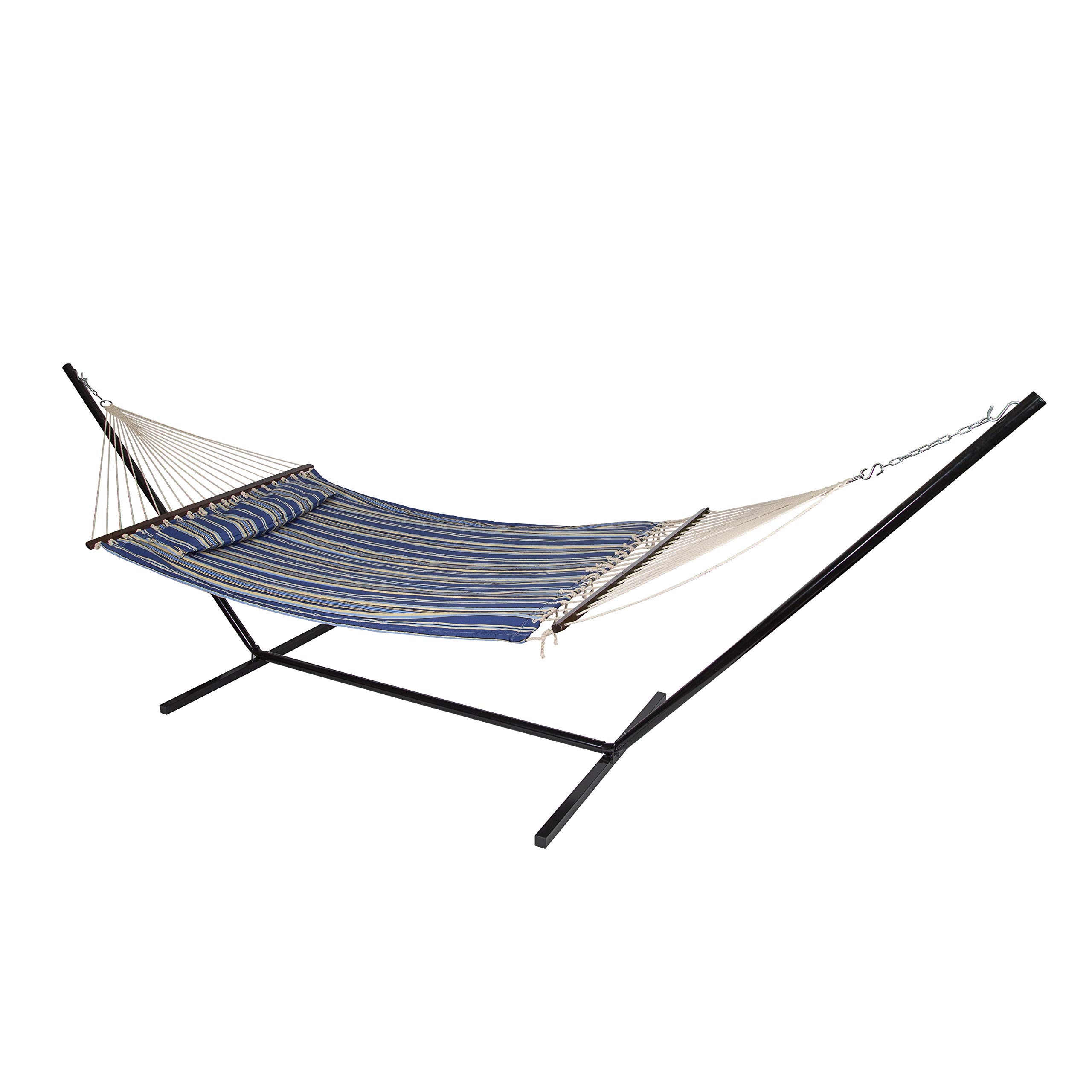 Stansport Portable Camping Hammock with Pillow & Stand - Lightweight Outdoor Gear for Backpacking, Beach, Yard Relaxation & Travel Adventures
