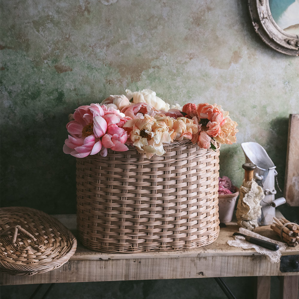 Handwoven Oval Nesting Storage Hamper - Stylish Laundry Basket for Bedroom, Bathroom & Nursery Organization