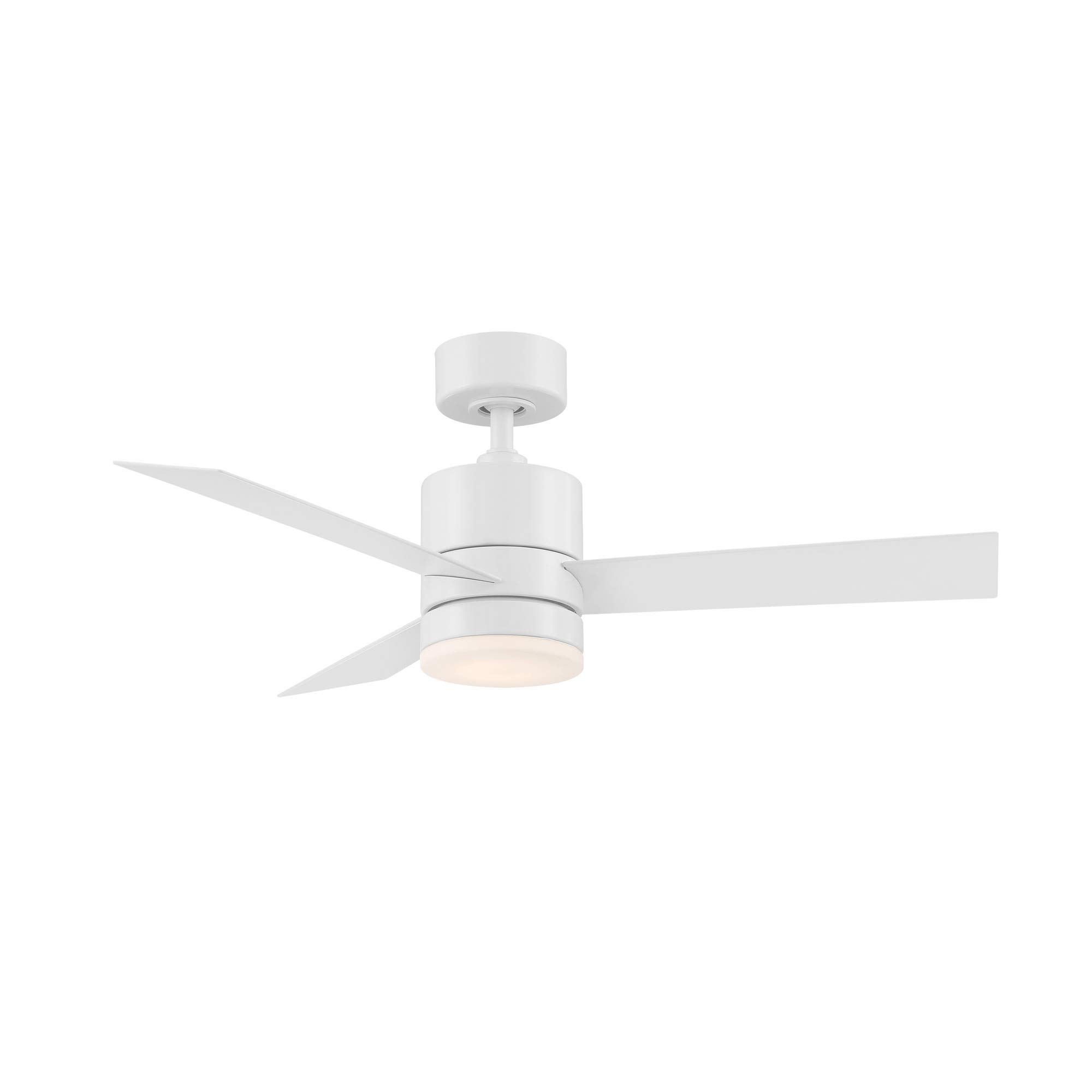 Smart 44in 3-Blade Ceiling Fan with LED Light Kit & Remote Control, Matte White, 2700K, Alexa & Google Assistant Compatible, Ideal for Living Room, Bedroom, and Patio