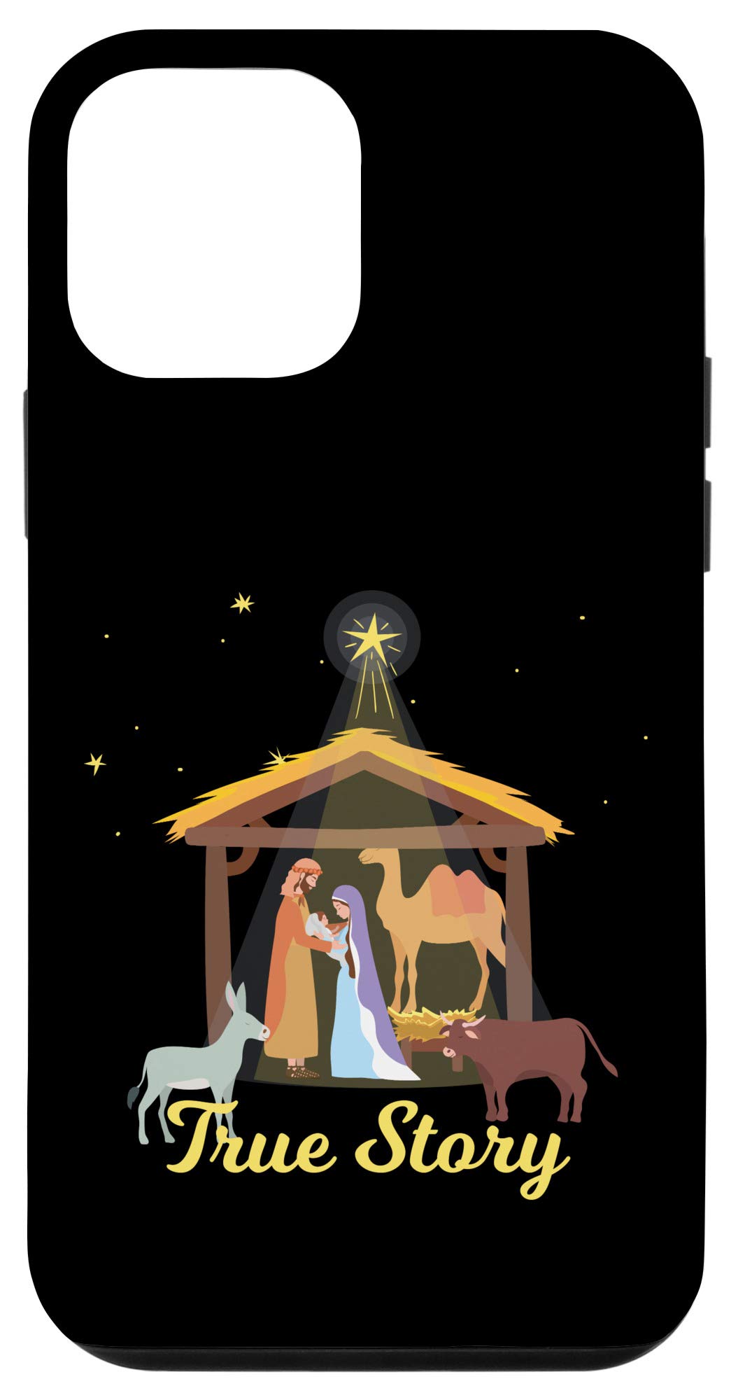 iPhone 12 Mini Christmas Nativity Scene Case with North Star - Religious Holiday Phone Cover for Advent Season | Perfect Gift for Christian Friends & Family