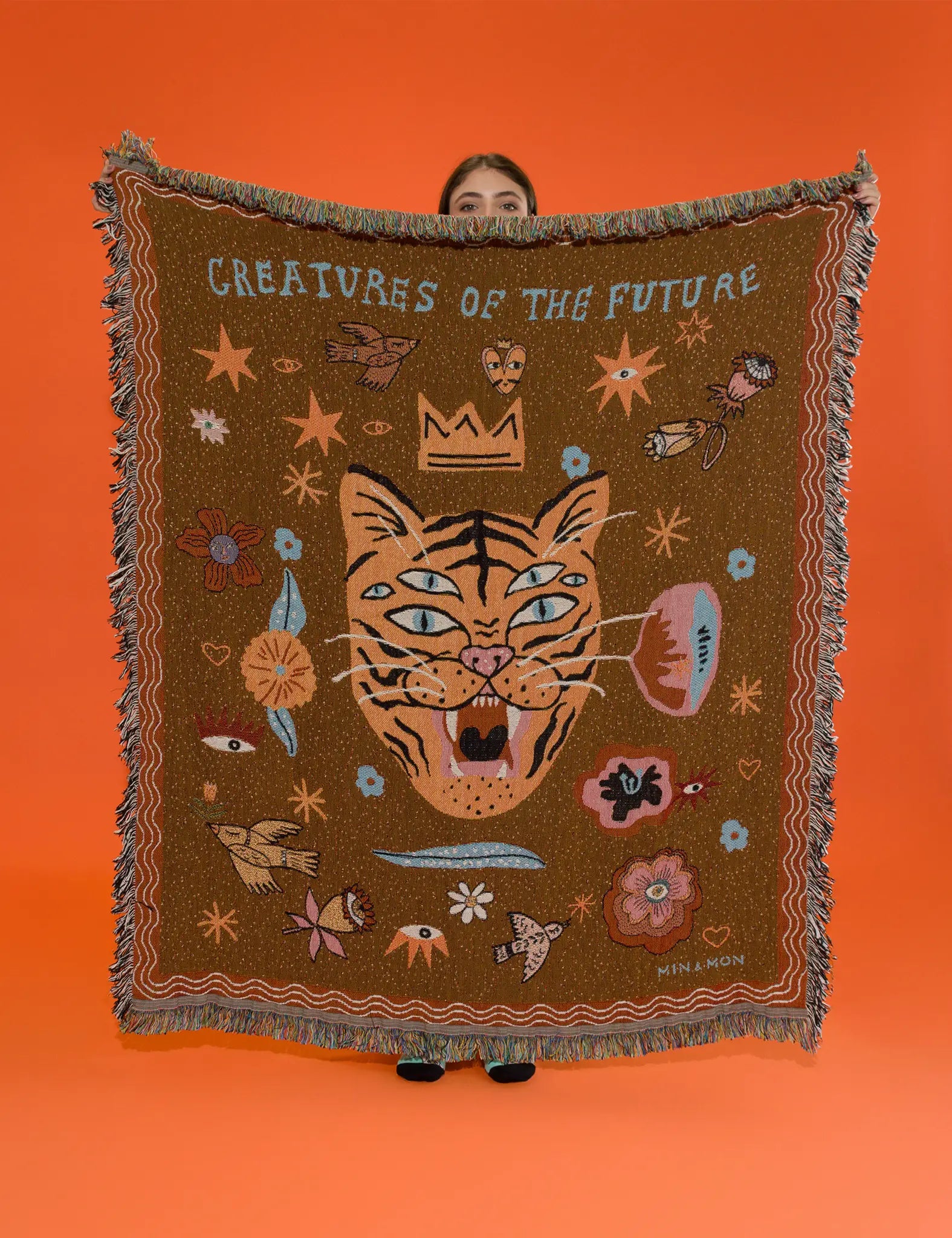 Soft Cotton Blanket - Ultimate Cuddle Companion with Happy Tiger Design | Cozy Throw for Bed, Sofa & Travel | Warm & Breathable Home Decor Gift