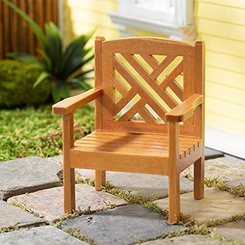 Maple Garden Chair - Handcrafted Miniature Dollhouse Furniture for DIY Dollhouse & Fairy Garden Decor - Perfect for Miniature Scenes & Collectors