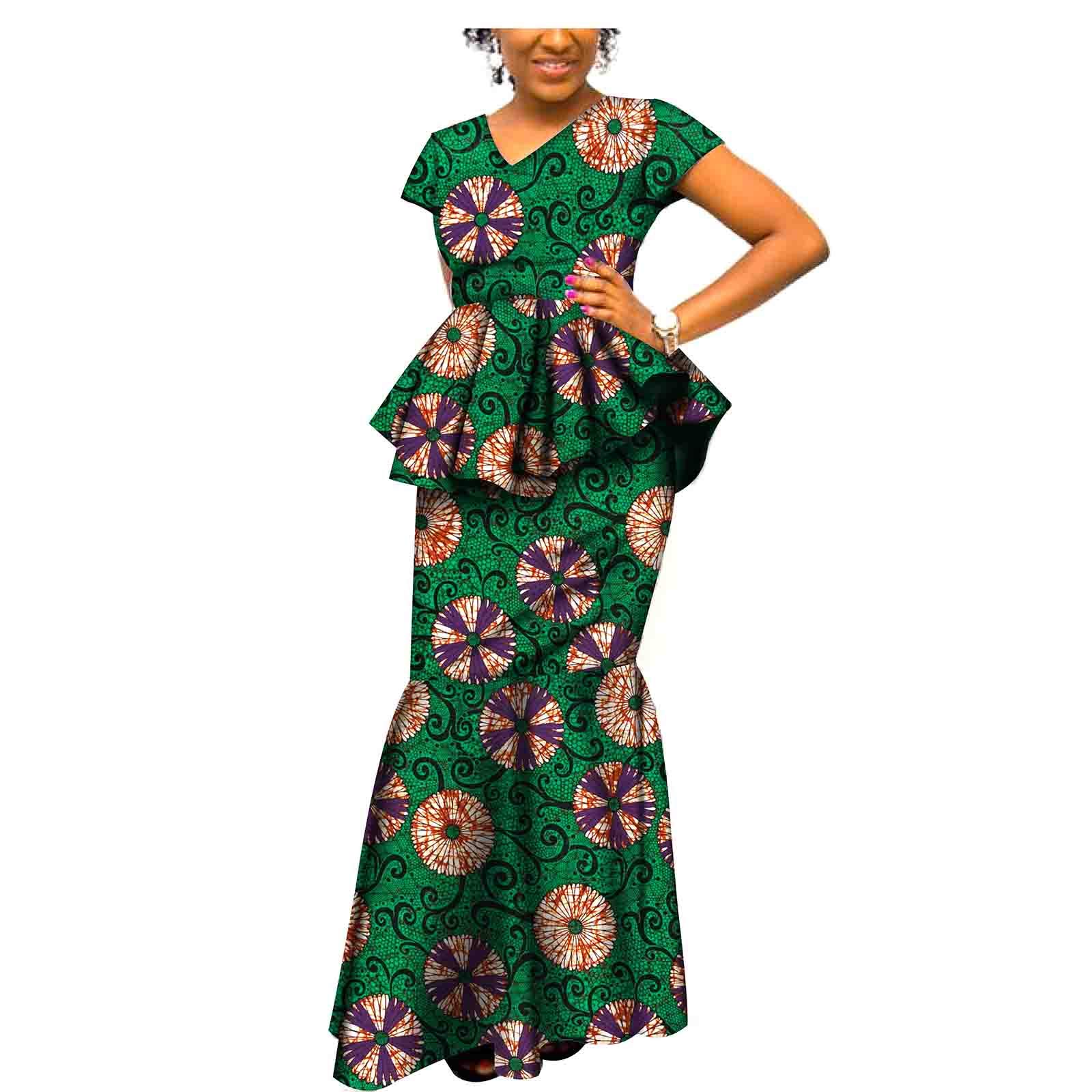 Custom African Dresses for Women - Plus Size Dashiki Bazin Riche Ankara Print Party & Wedding Gowns - Elegant Floor Length Formal Dresses for Special Occasions, Cultural Events & Celebrations