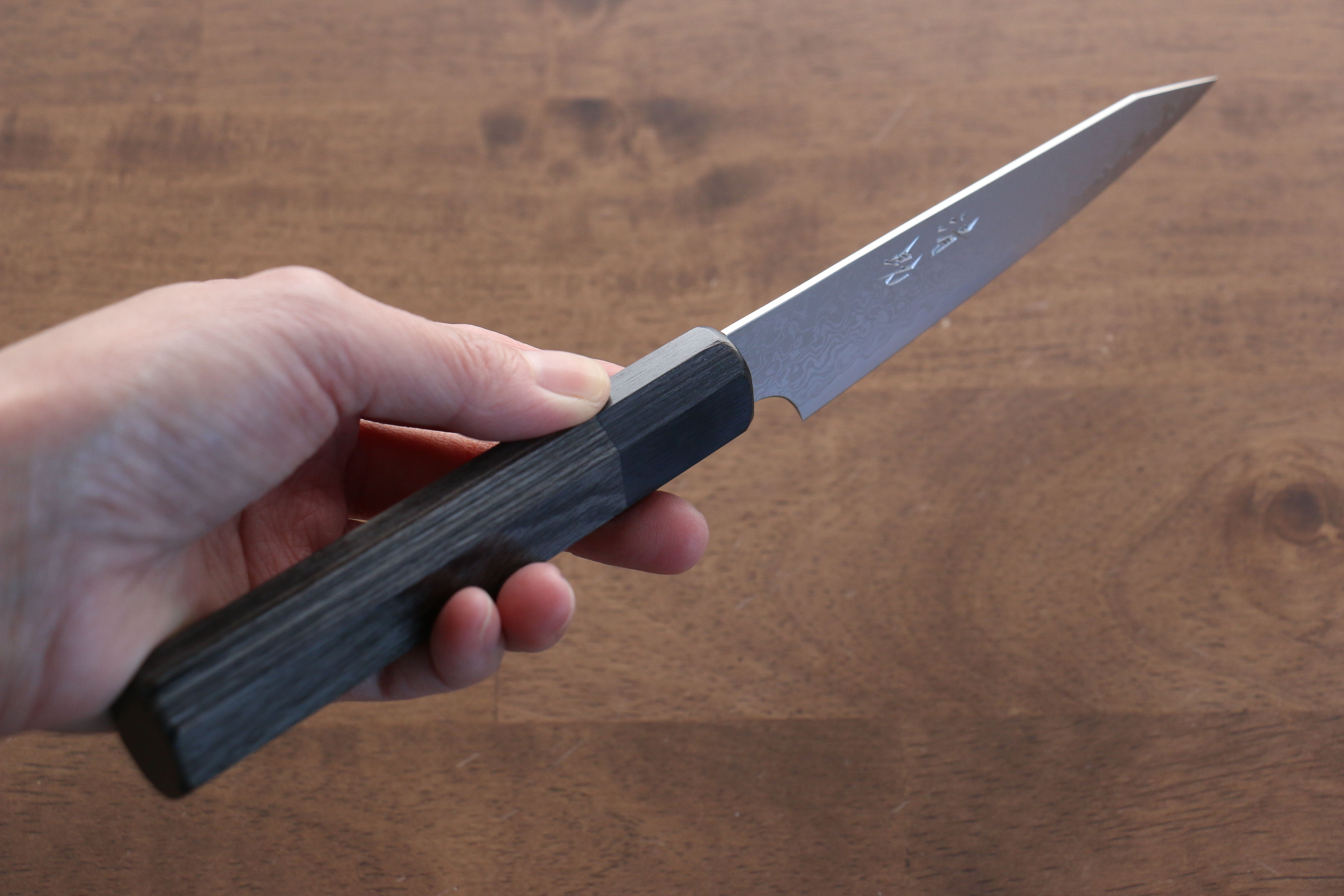 Seisuke VG10 33-Layer Damascus Kiritsuke Petty Utility Knife 120mm - Gray Pakkawood Handle - Perfect for Sushi, Vegetables & Precision Kitchen Tasks