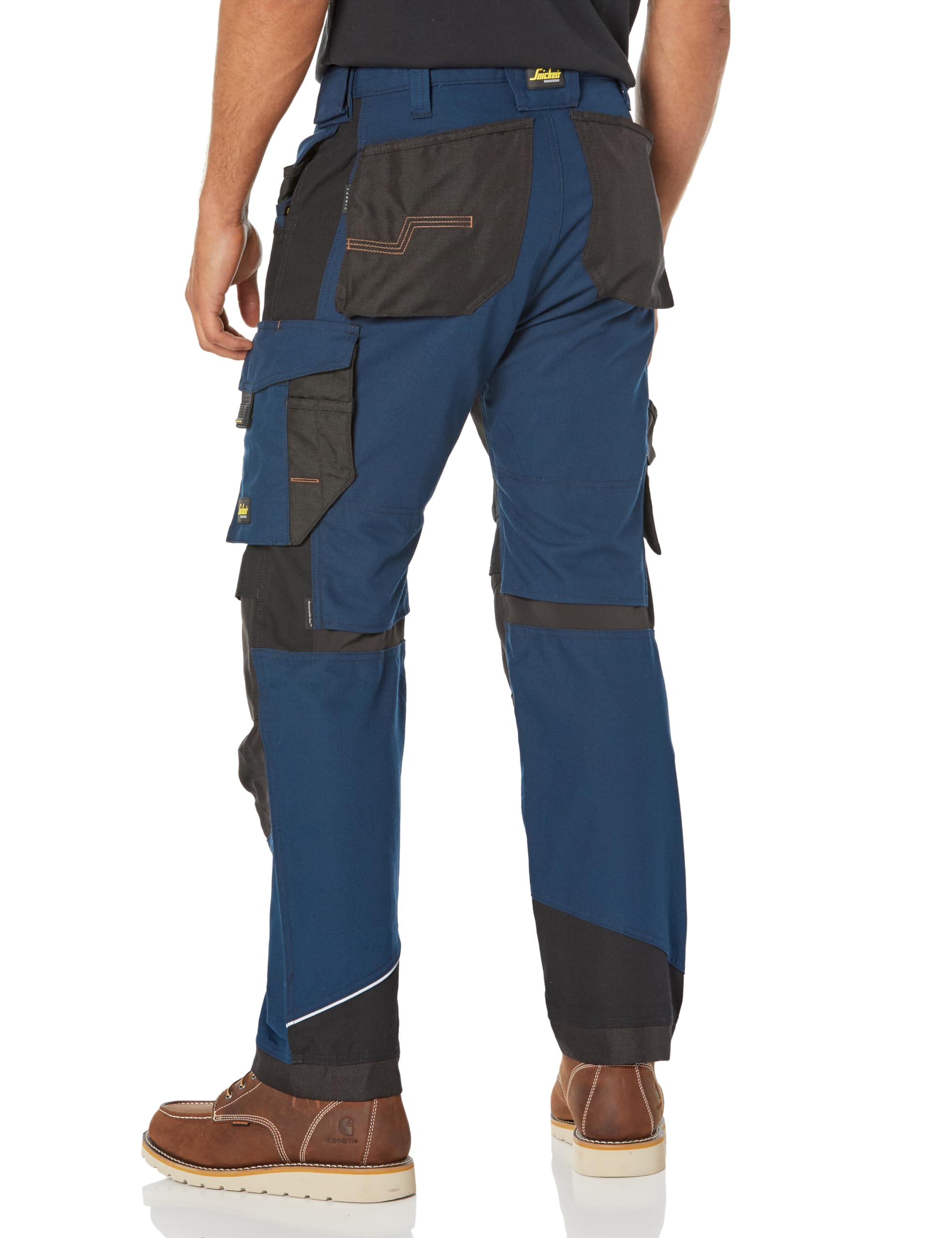 RuffWork Canvas Work Pants with Holster Pockets - Durable Navy & Black Workwear for Men (Size 32x32) - Perfect for Construction, Carpentry & Outdoor Jobs