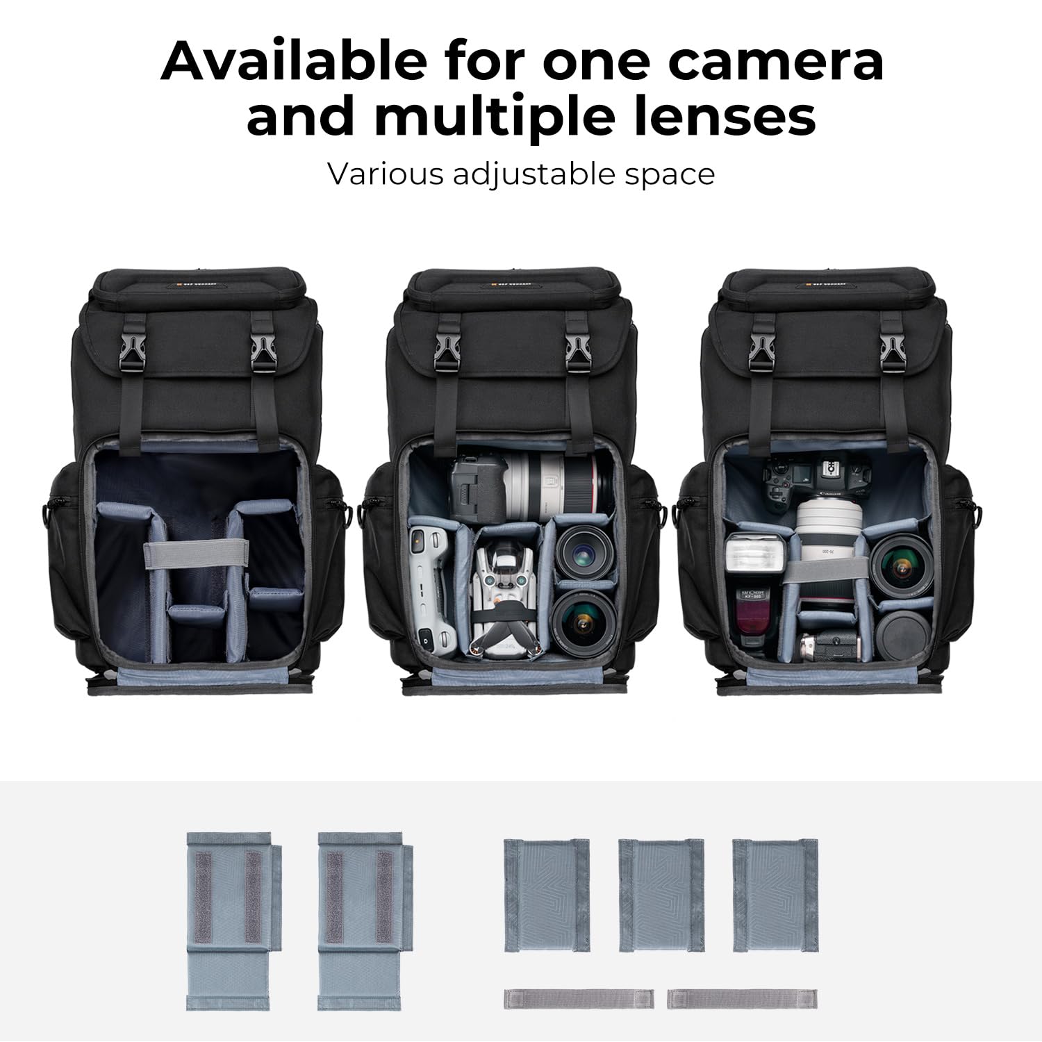 K&F Concept Professional DSLR SLR Camera Backpack - Hard Shell Waterproof Photography Bag with 15.6