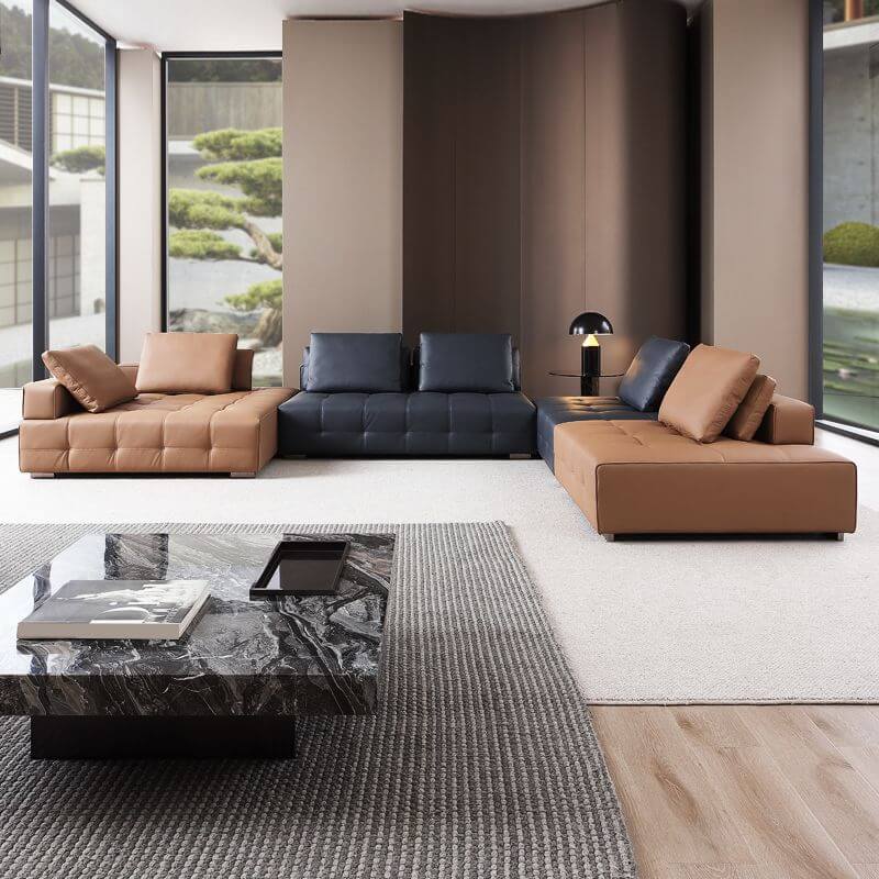 Ivory L-Shaped Left-Facing Corner Sectional Sofa 3-Seater 2-Piece Set with Stain-Resistant Chaise Lounge - Perfect for Living Room, Family Room & Small Spaces