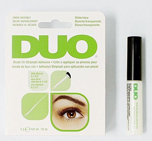Best Eyelash Glue - DUO Brush On Striplash Adhesive with Vitamins, White Tone - Long Lasting & Gentle Formula for False Eyelash Application, Perfect for Daily Use & Special Occasions