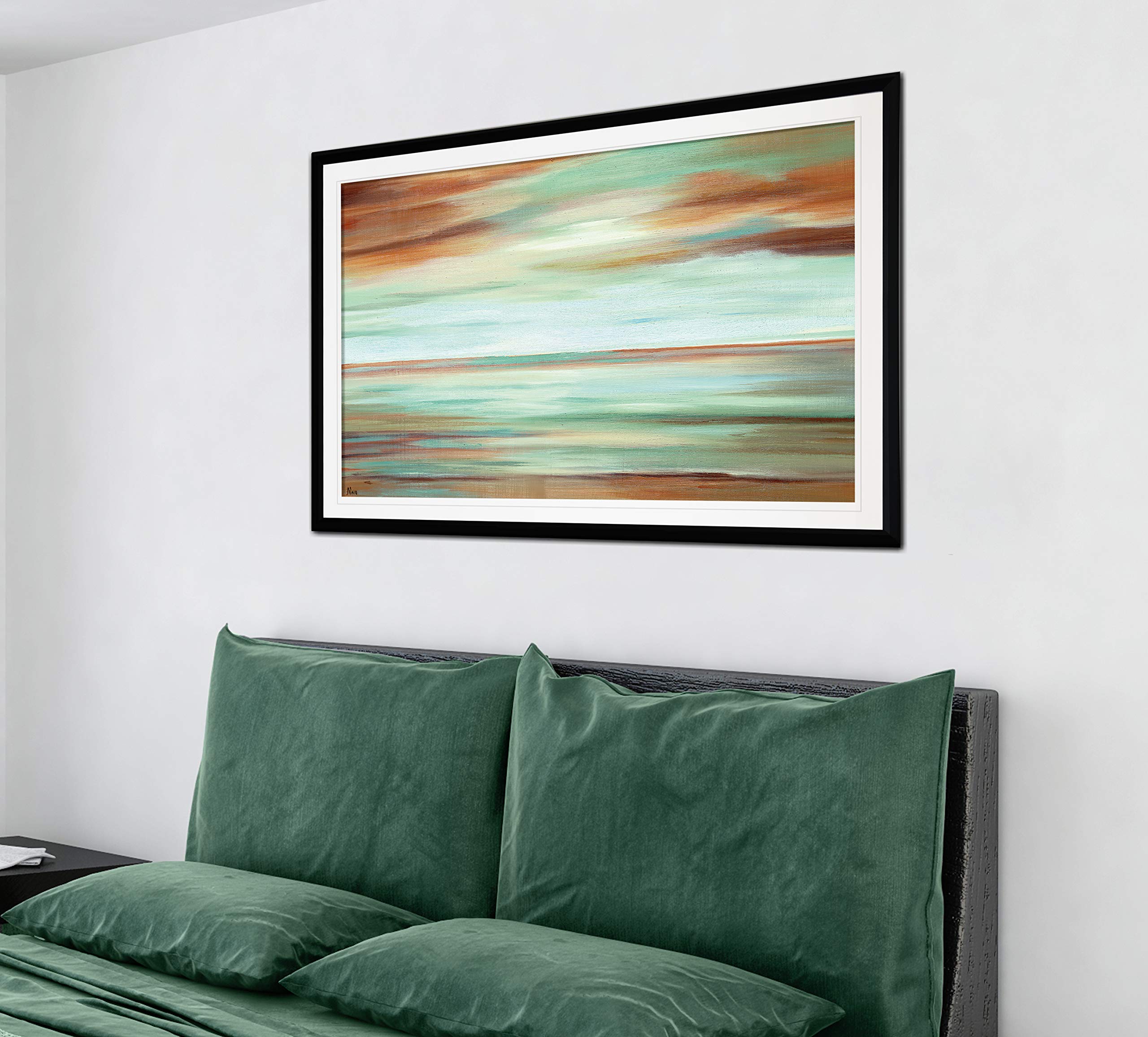 Abstract Sky Painting - Contemporary Framed Giclee Canvas Art Print - Modern Wall Decor for Living Room, Bedroom & Office - Ready to Hang Home Decoration