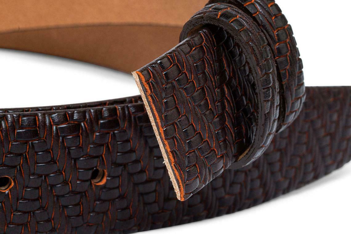Luxury Genuine Leather Belt for Men - 35mm Brown Leather Strap Compatible with Cartier Buckles | Premium Dress Belt for Business, Formal & Casual Wear