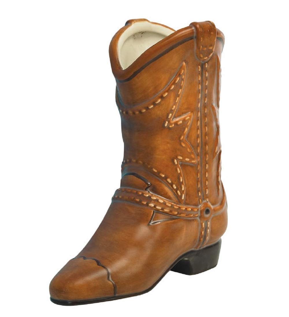 6.5-Inch Ceramic Cowboy Boot Planter - Western Style Flower Pot for Succulents, Cacti & Home Décor | Perfect for Country Themed Weddings, Rustic Home Decor & Cowboy Gifts