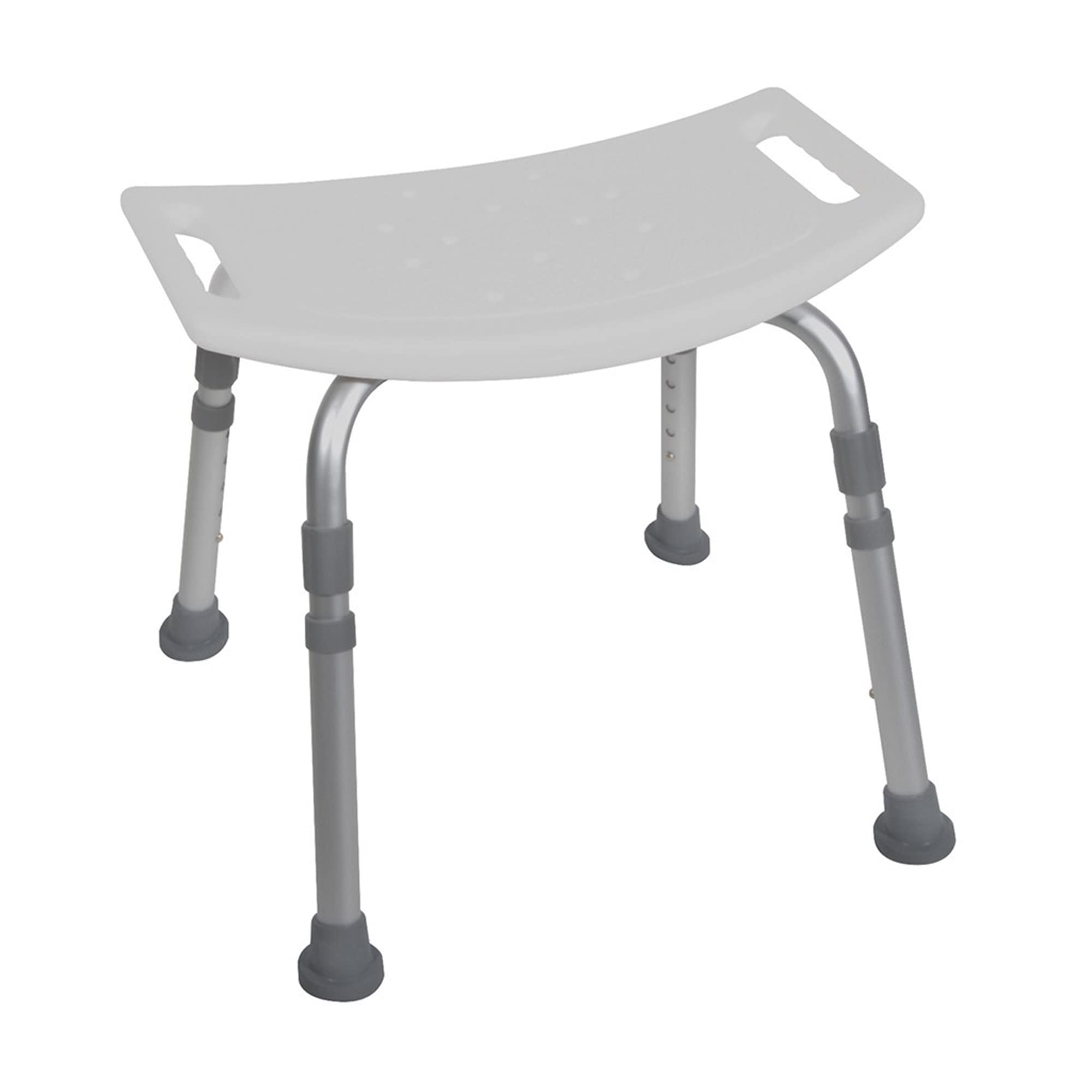 Drive Medical Bath Bench Without Back - Grey Shower Seat for Elderly & Disabled - Non-Slip Bathroom Safety Stool for Shower, Bathtub & Wet Areas