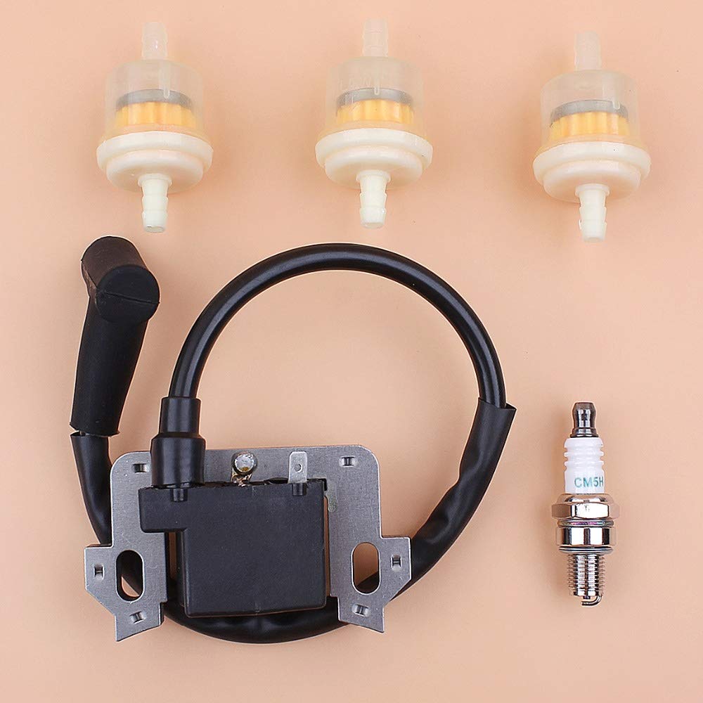 Honda GC135 GC160 GC190 GS160 GS190 Ignition Coil & Fuel Filter Replacement Kit - OEM 30500-ZL8-004, 30500-ZL8-014, 30500-Z0J-003 - Compatible with Lawn Mowers, Generators & Small Engines