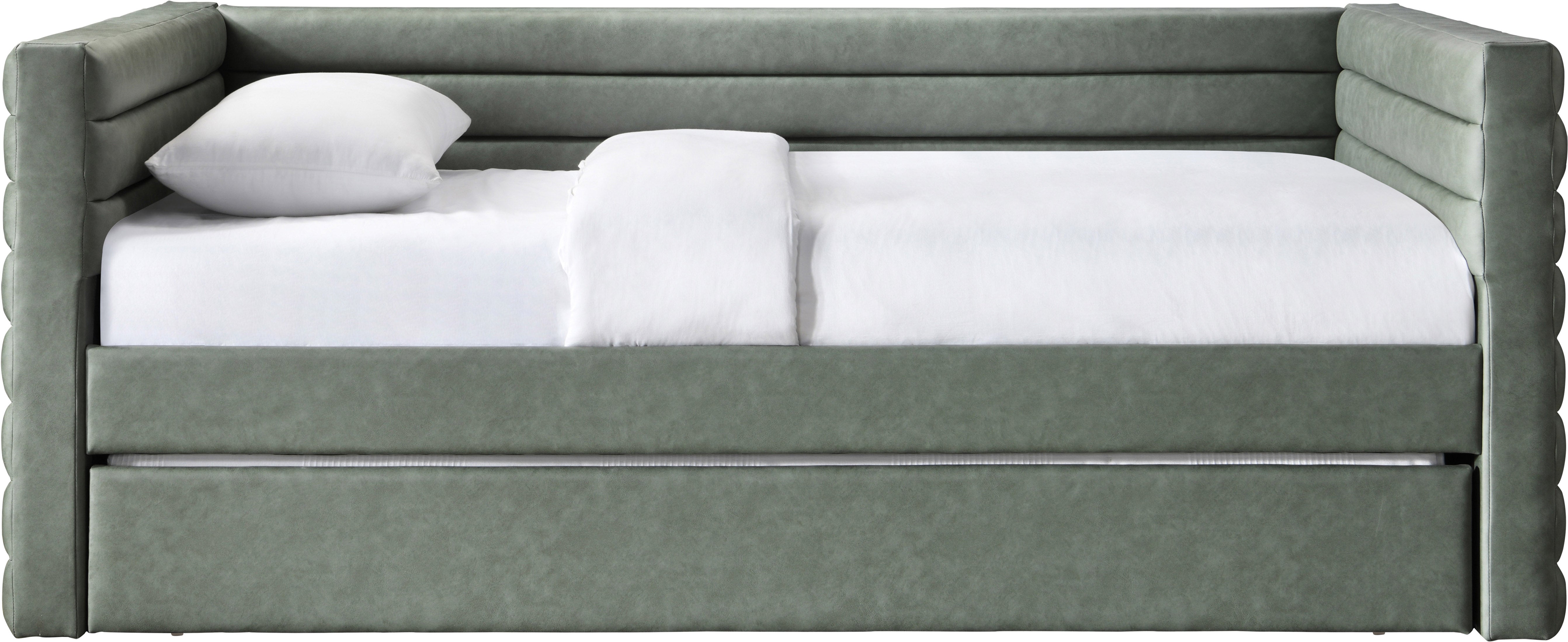 Beverly Vegan Leather Daybed - Modern Faux Leather Sofa Bed for Living Room, Guest Room & Small Spaces | Comfortable Sleeper Couch with Premium PU Leather