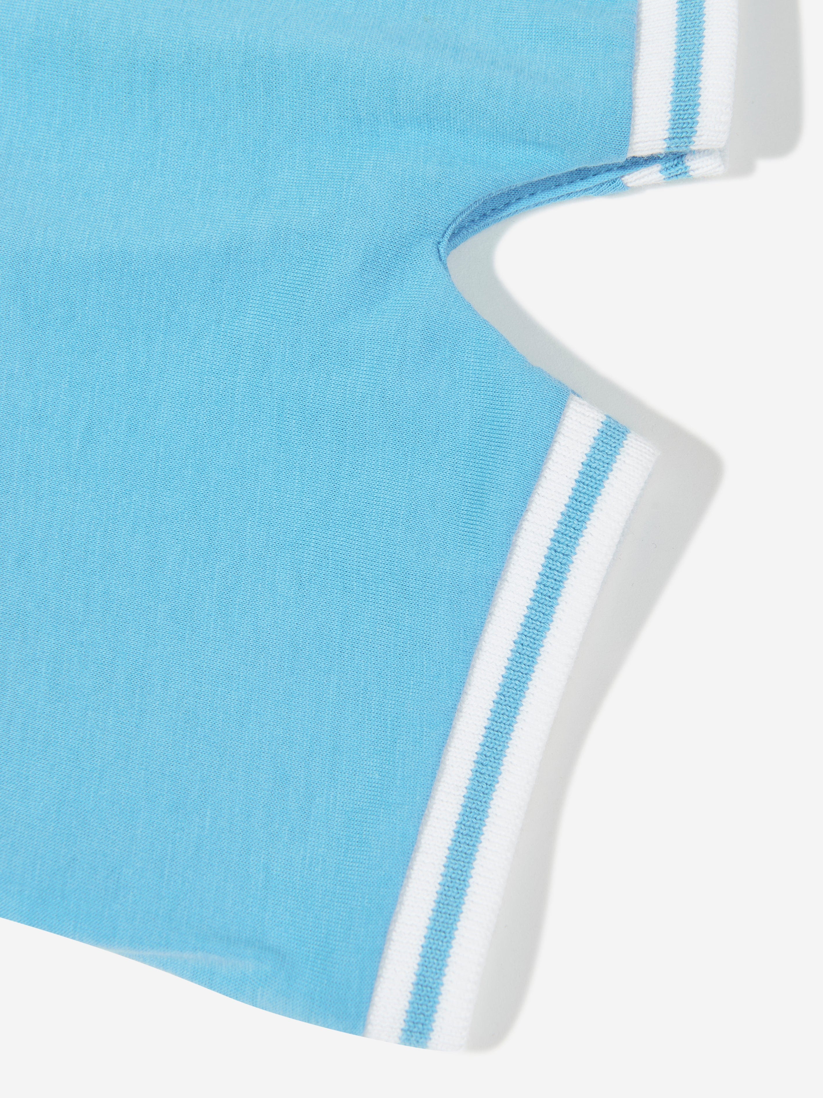 Balmain Baby Boys Polo Romper - Blue Cotton Short Sleeve Jumpsuit for Newborns & Toddlers | Perfect for Summer Outfits, Playdates & Photo Shoots