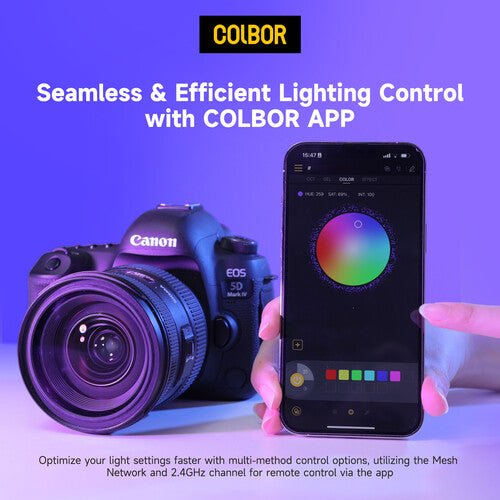 COLBOR W100R Portable RGB LED Monolight - Professional Photography Lighting for Studio, YouTube Videos & Live Streaming - Compact & Powerful Continuous Light for Content Creators