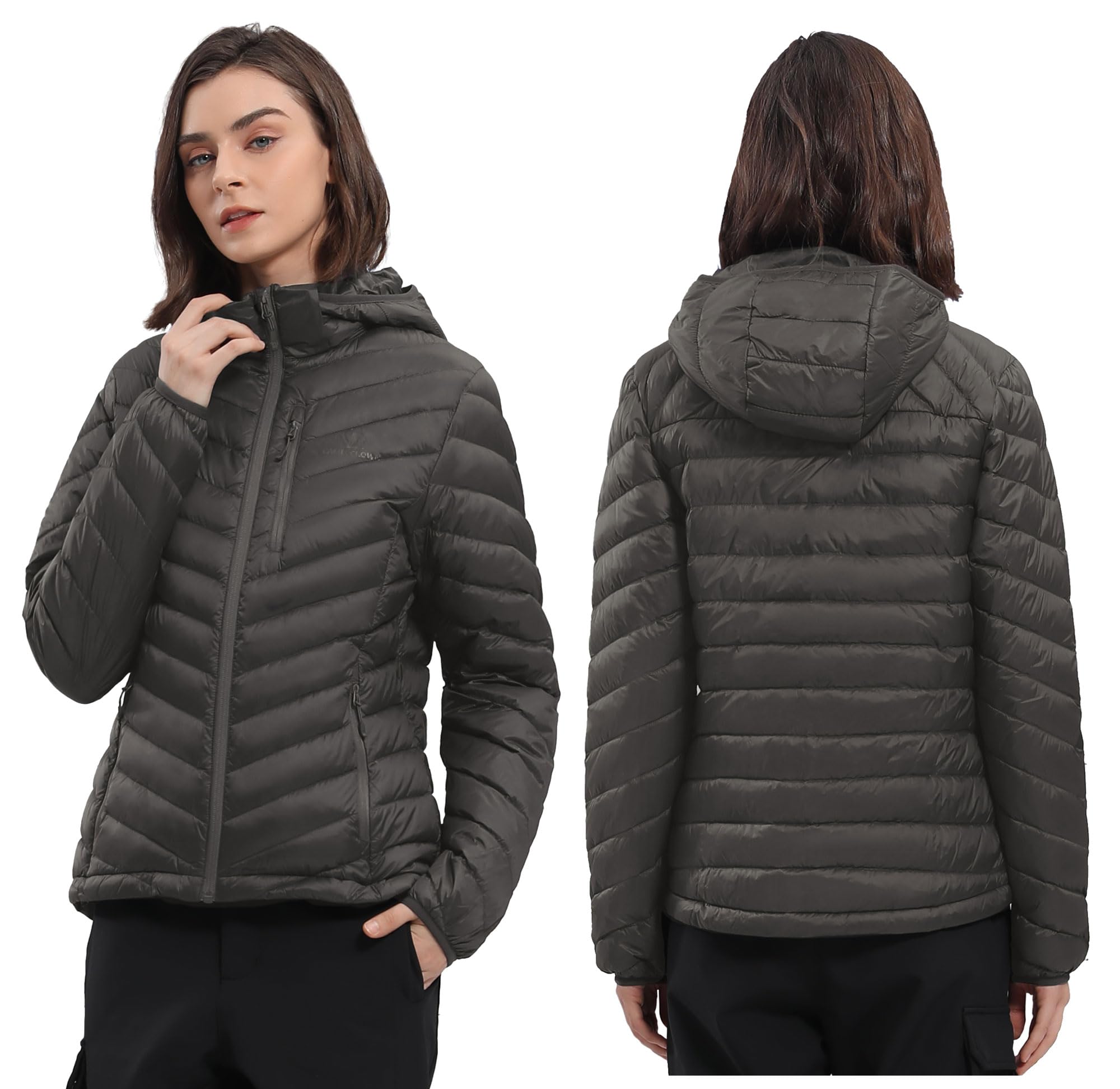 CAMEL CROWN Women's Lightweight Puffer Jacket - Winter Hooded Coat for Outdoor Activities