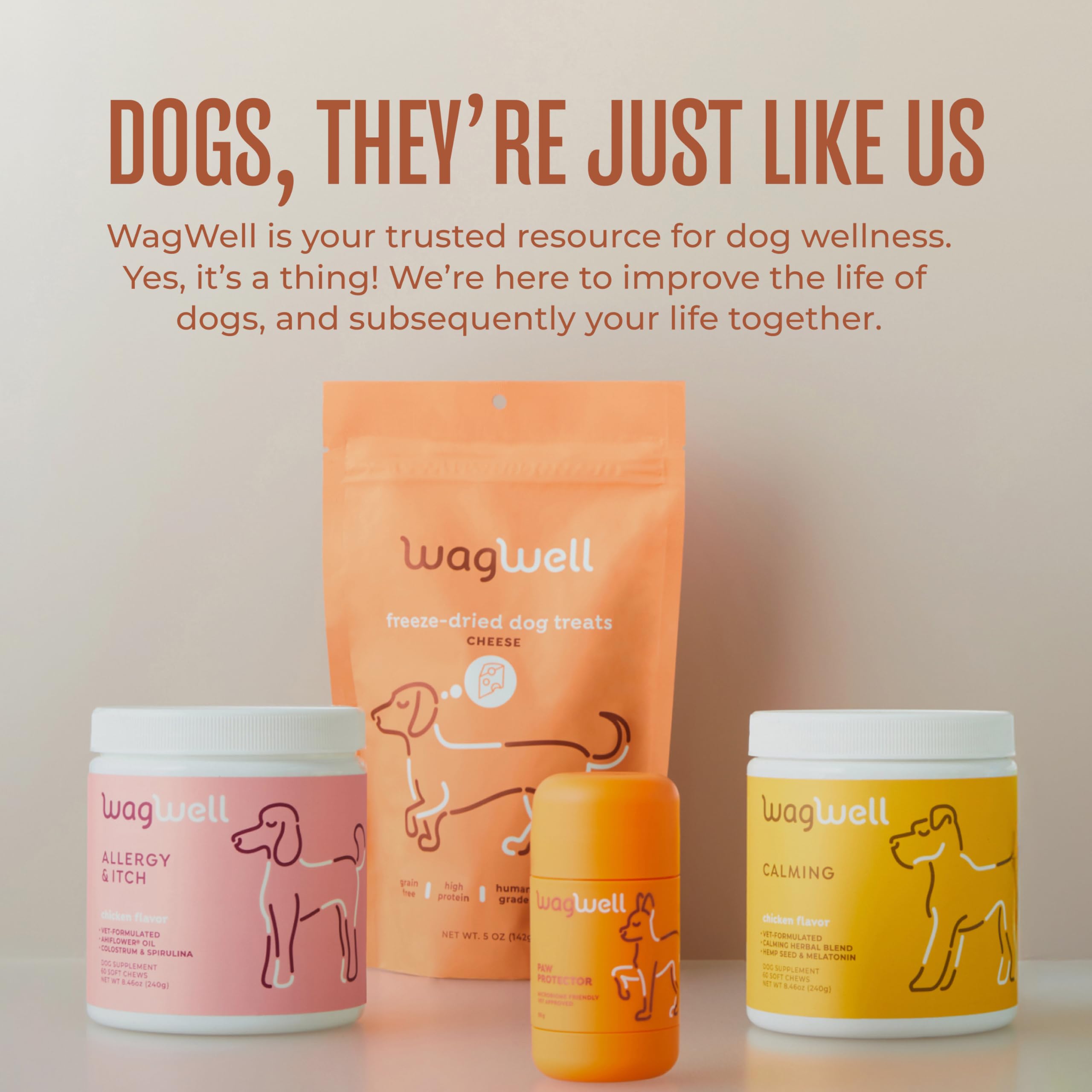 WagWell Freeze Dried Cheese Dog Treats - Grain-Free, High-Protein, USA Made Natural Dog Snacks - Human-Grade, No Preservatives | Perfect for Training, Rewards & Dental Health